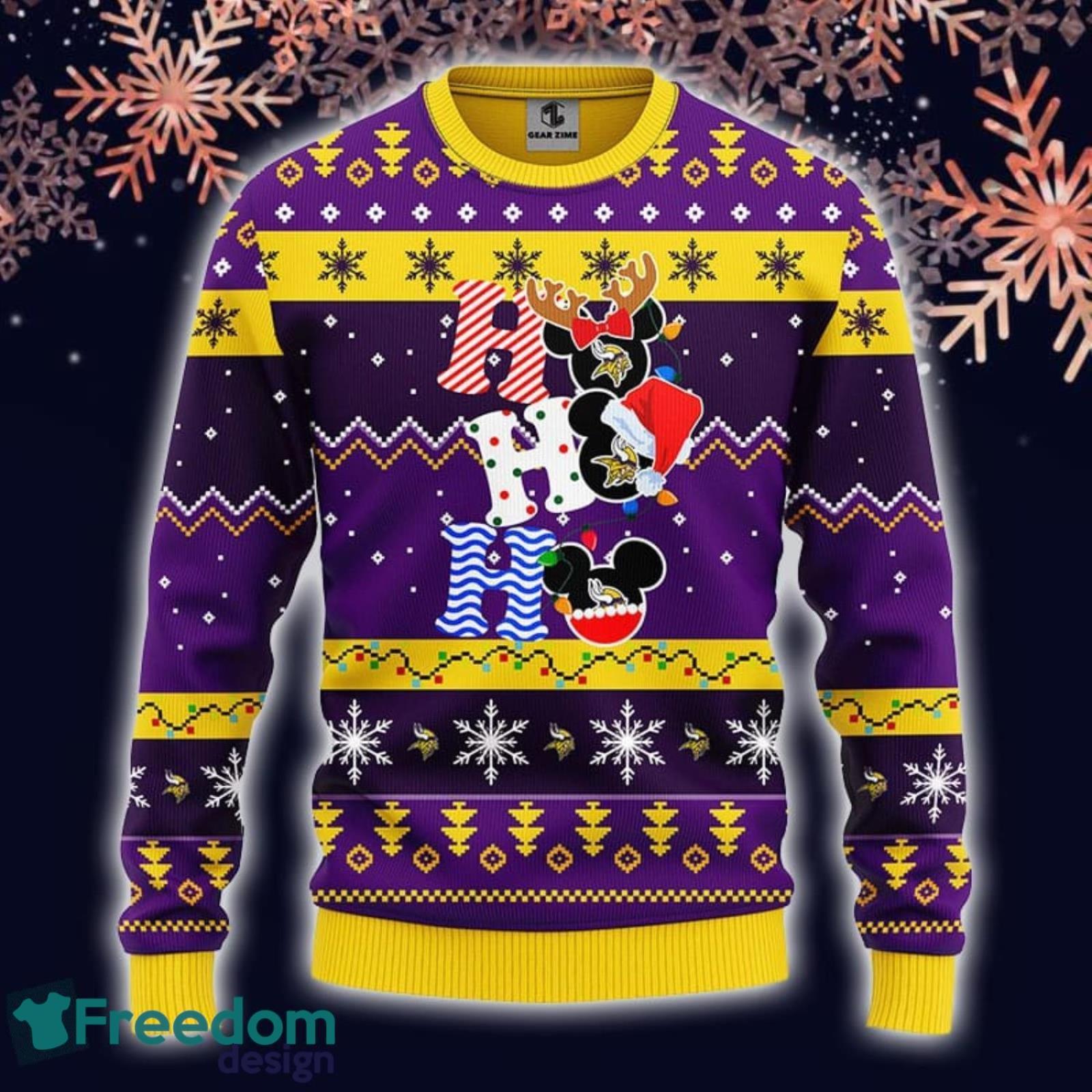 Minnesota Vikings Christmas Ho Ho Ho Santa Claus Dabbing Ugly