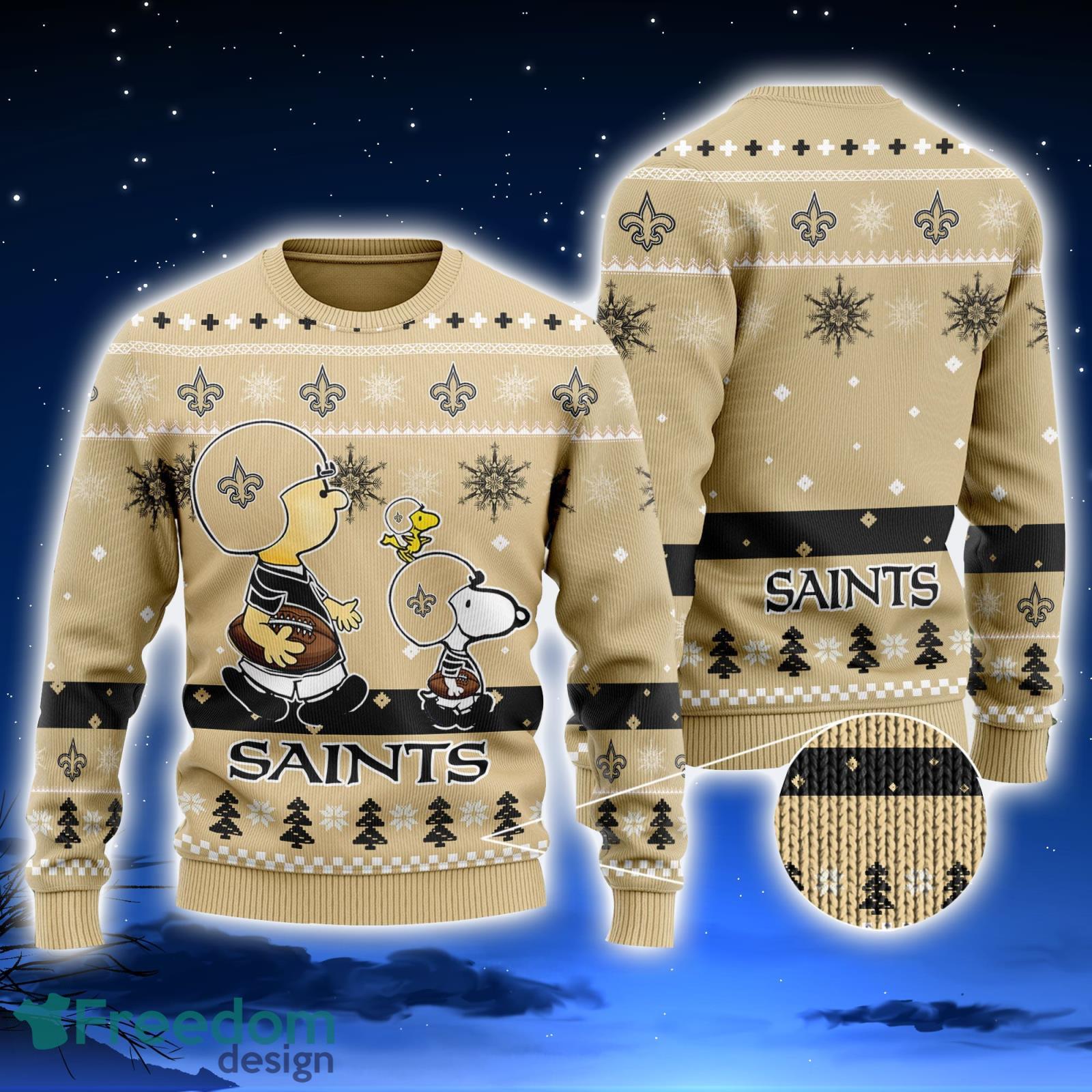 New Orleans Saints Snoopy Peanuts Ugly Chriatmas Sweater Christmas