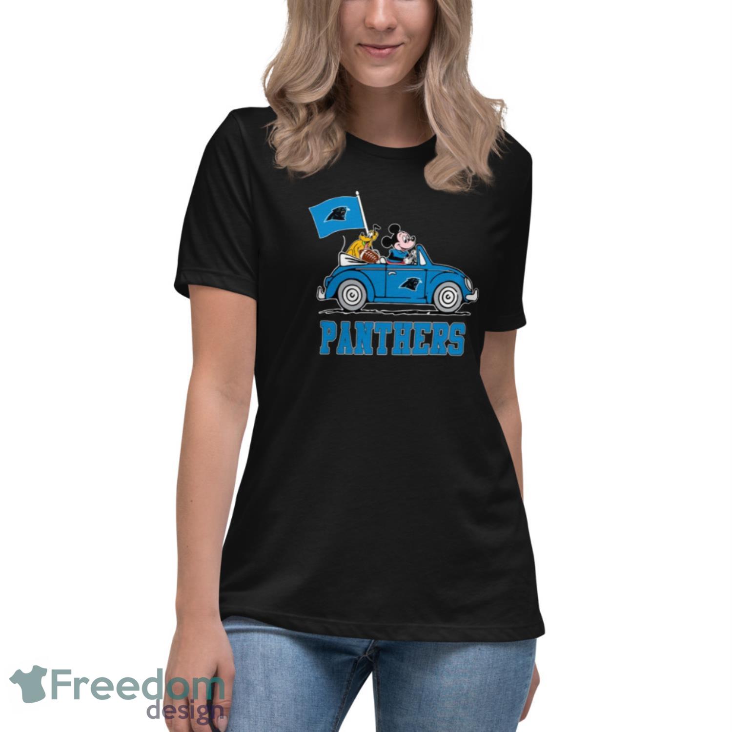 NFL Football Carolina Panthers Pluto Mickey Driving Disney Shirt T