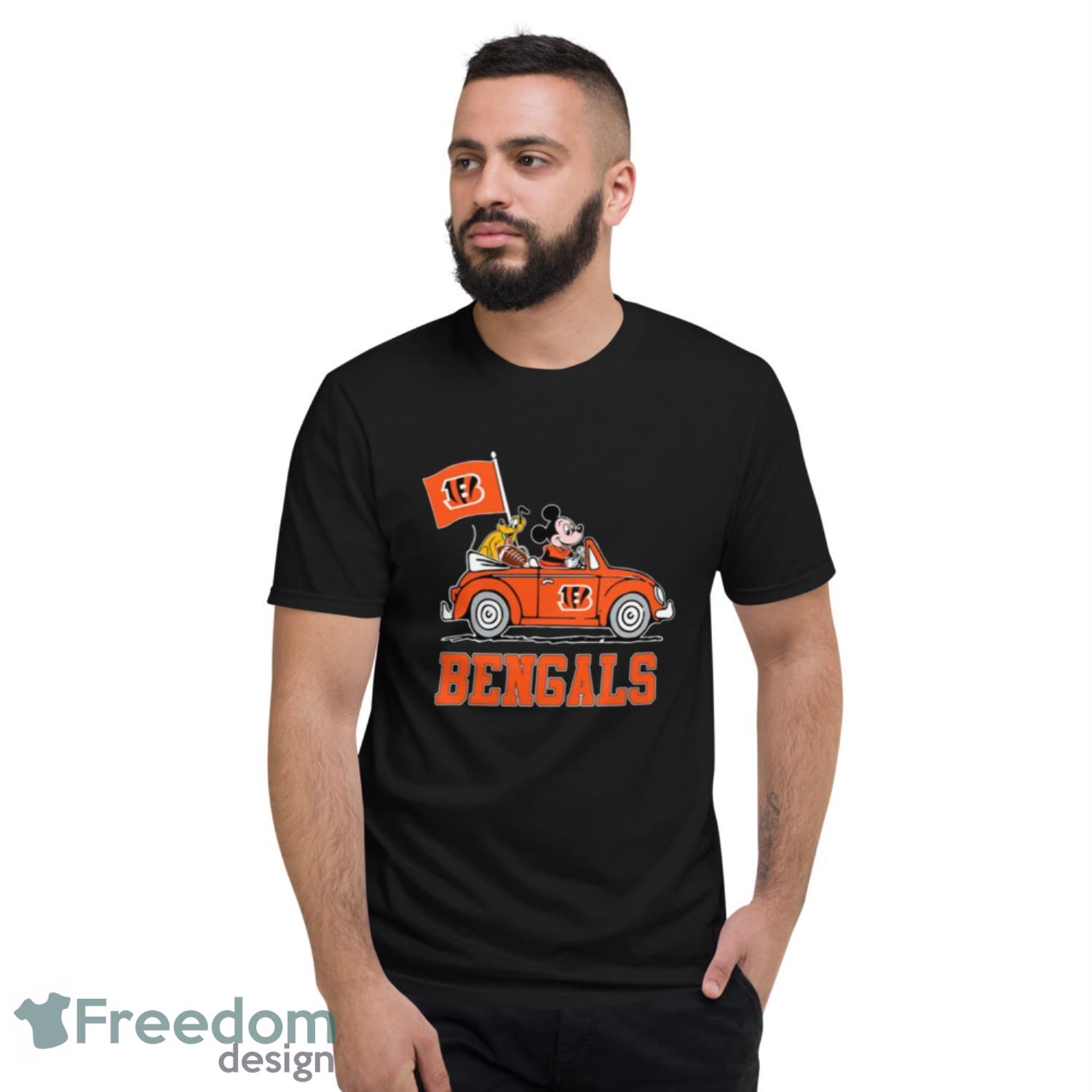 NFL Football Cincinnati Bengals Pluto Mickey Driving Disney Shirt T Shirt -  Freedomdesign