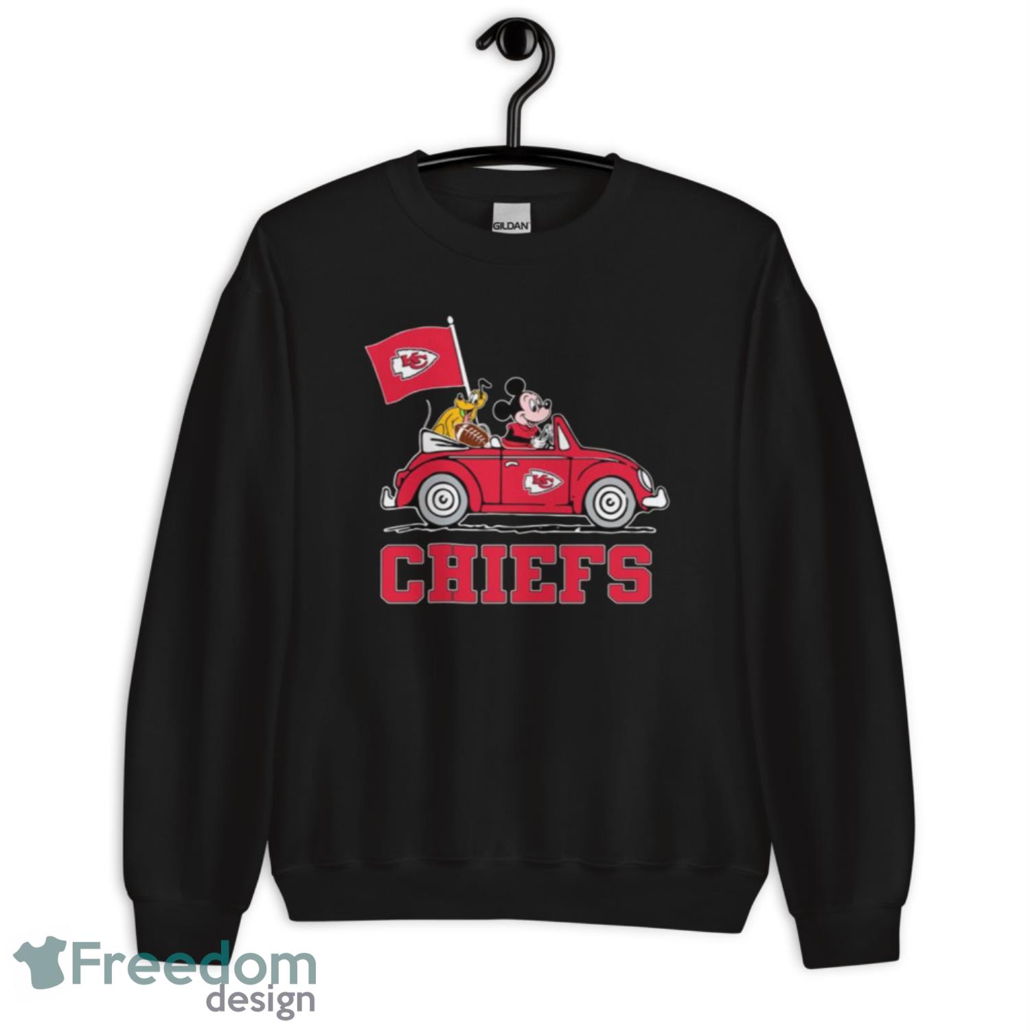 NFL Football Kansas City Chiefs Pluto Mickey Driving Disney Shirt T Shirt -  Freedomdesign