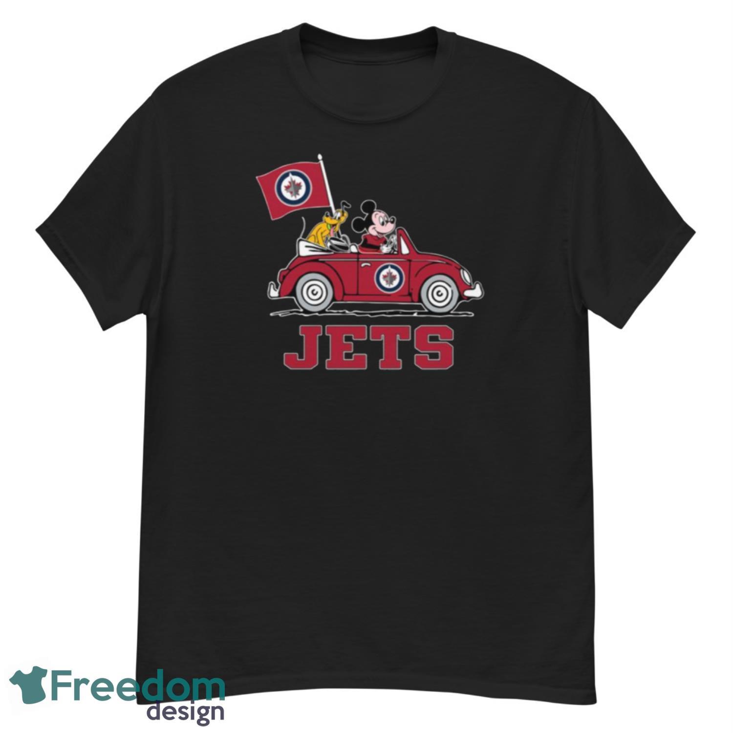 NHL Hockey Winnipeg Jets Pluto Mickey Driving Disney Shirt T Shirt