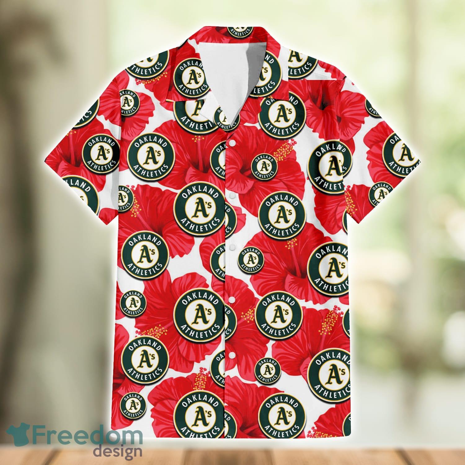 Oakland Athletics Big Red Hibiscus Lover 3D Hawaiian Shirt Summer Gift For  Fans - Freedomdesign