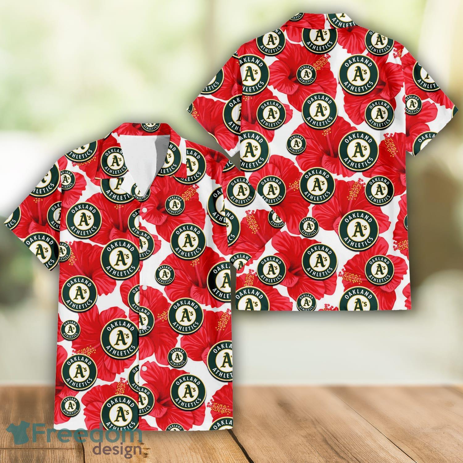 Oakland Athletics Big Red Hibiscus Lover 3D Hawaiian Shirt Summer Gift For  Fans - Freedomdesign