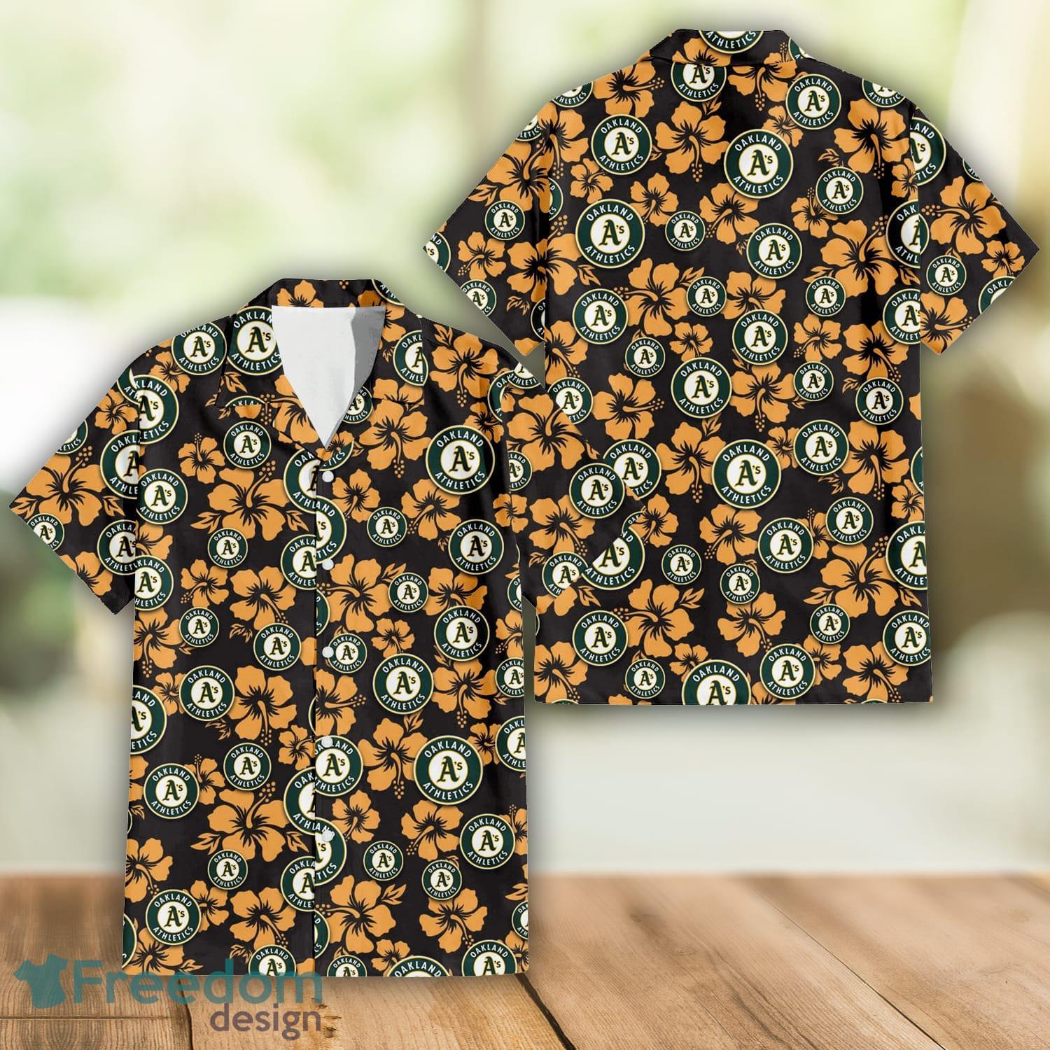 Oakland Athletics Logo And Yellow Flower Tropical Hawaiian Shirt For Fans -  Freedomdesign