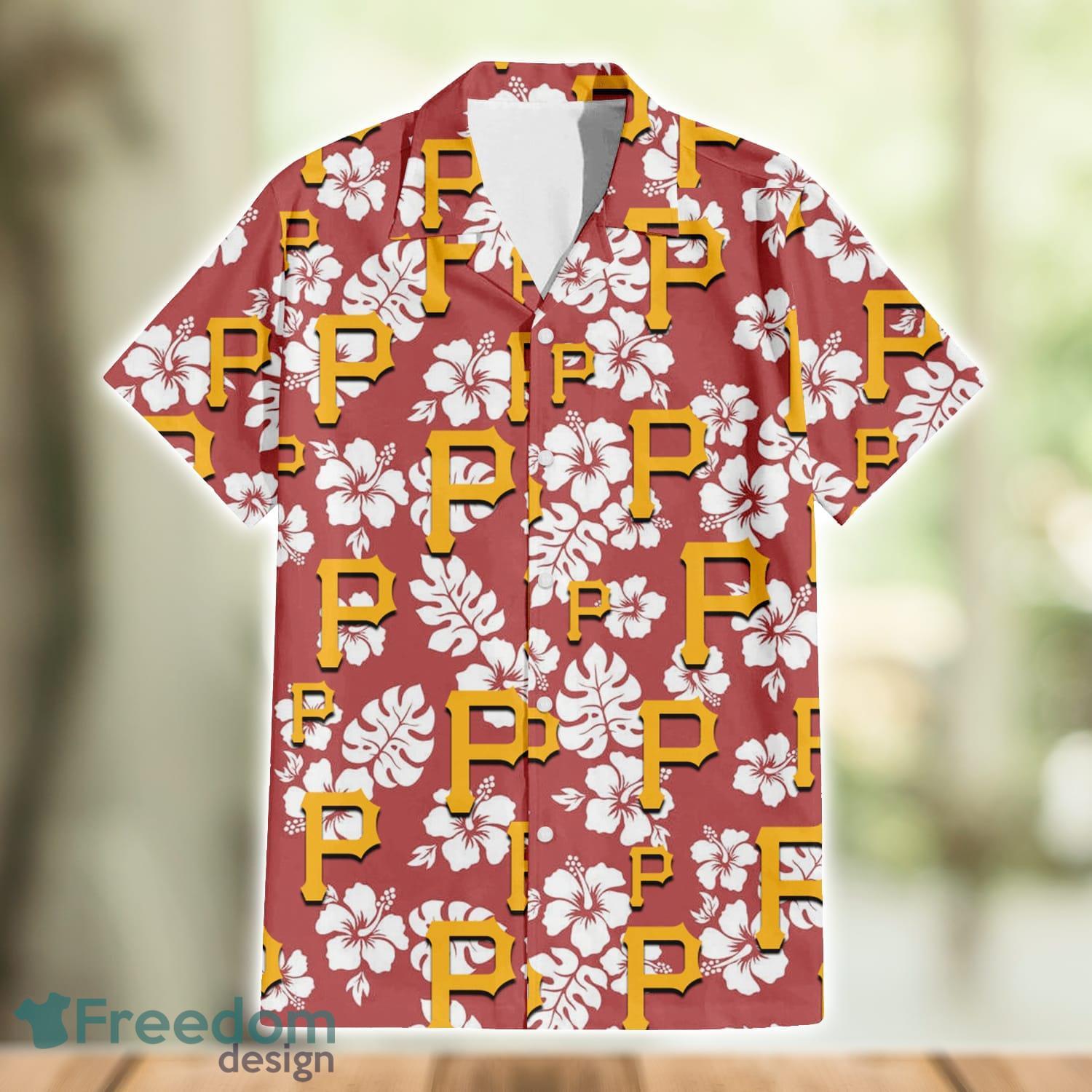 Pittsburgh Pirates Fans Tiny Red Hibiscus Tropical 3D Hawaiian Shirt -  Freedomdesign