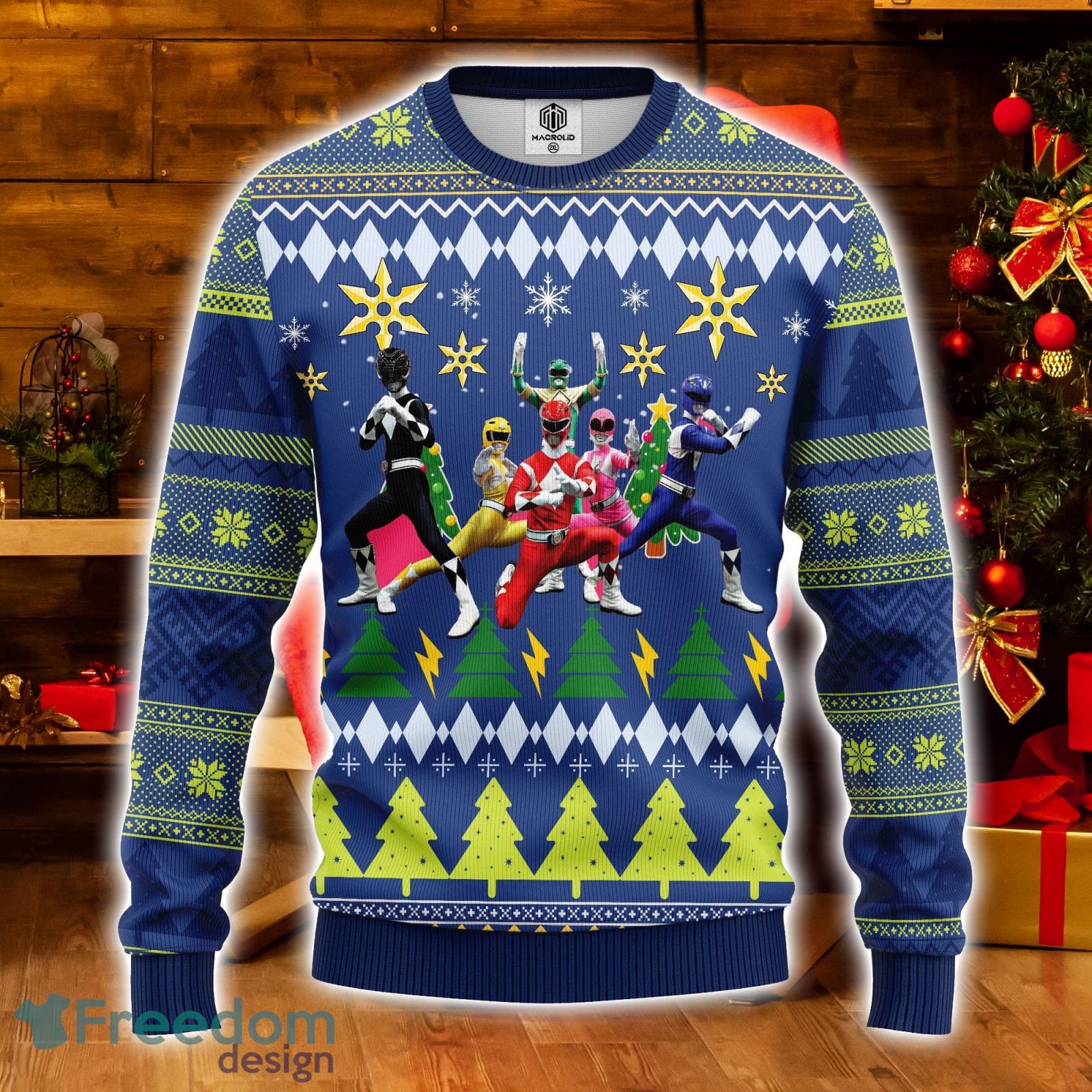 Blue Power Ranger Ugly Christmas Sweater