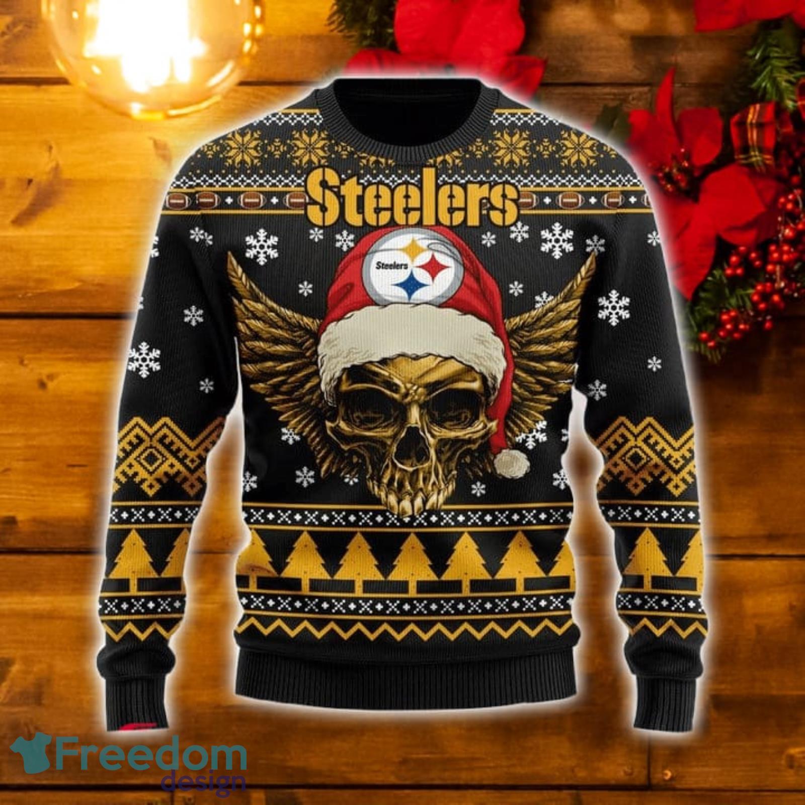 Chicago Bears NFL Golden Skull Santa Hat And Logo Christmas Ugly Sweater  For Men And Women - Freedomdesign