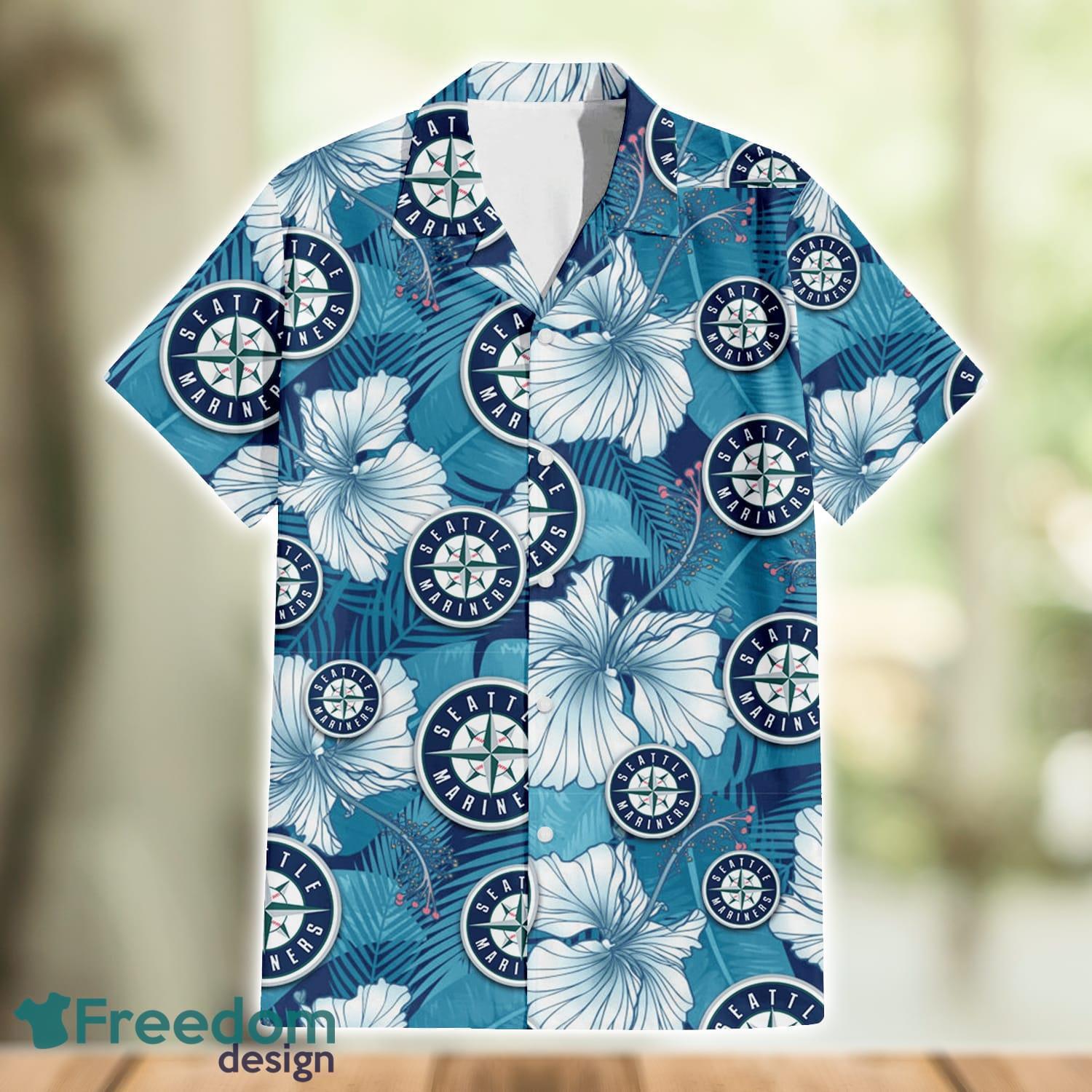 Personalized Seattle Mariners With Team Logo Dark Turquoise Summer Hawaiian  Shirt, Mens Shorts