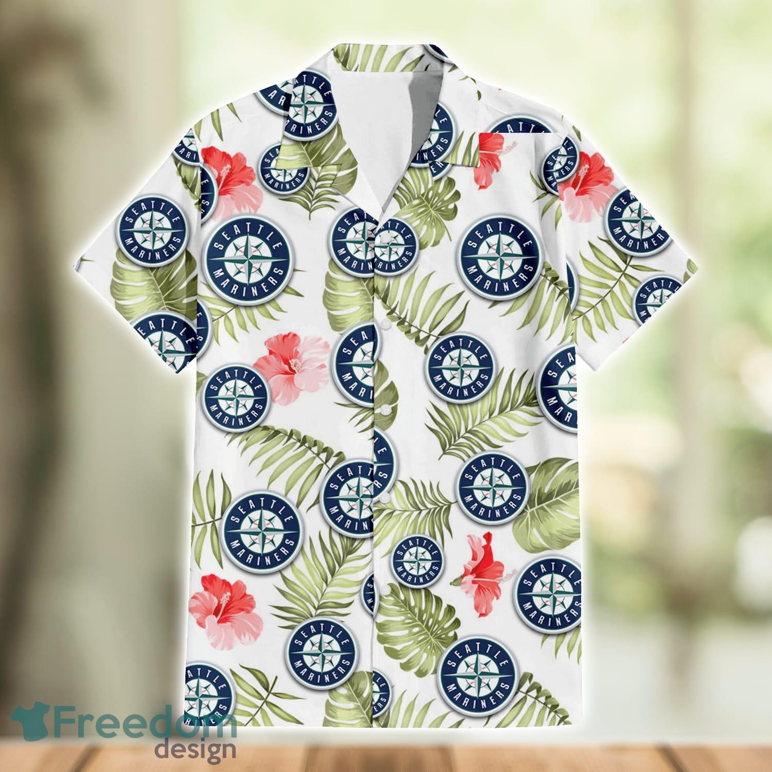 Seattle Mariners Baseball Tropical Flowers Pattern Aloha Hawaiian