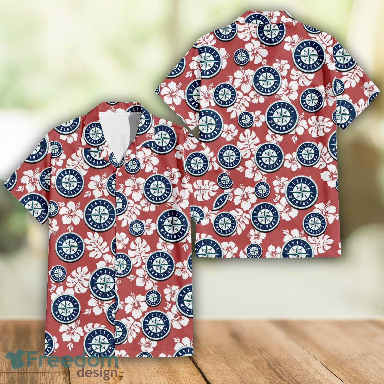 Seattle Mariners Baseball Tropical Flowers Pattern Aloha Hawaiian