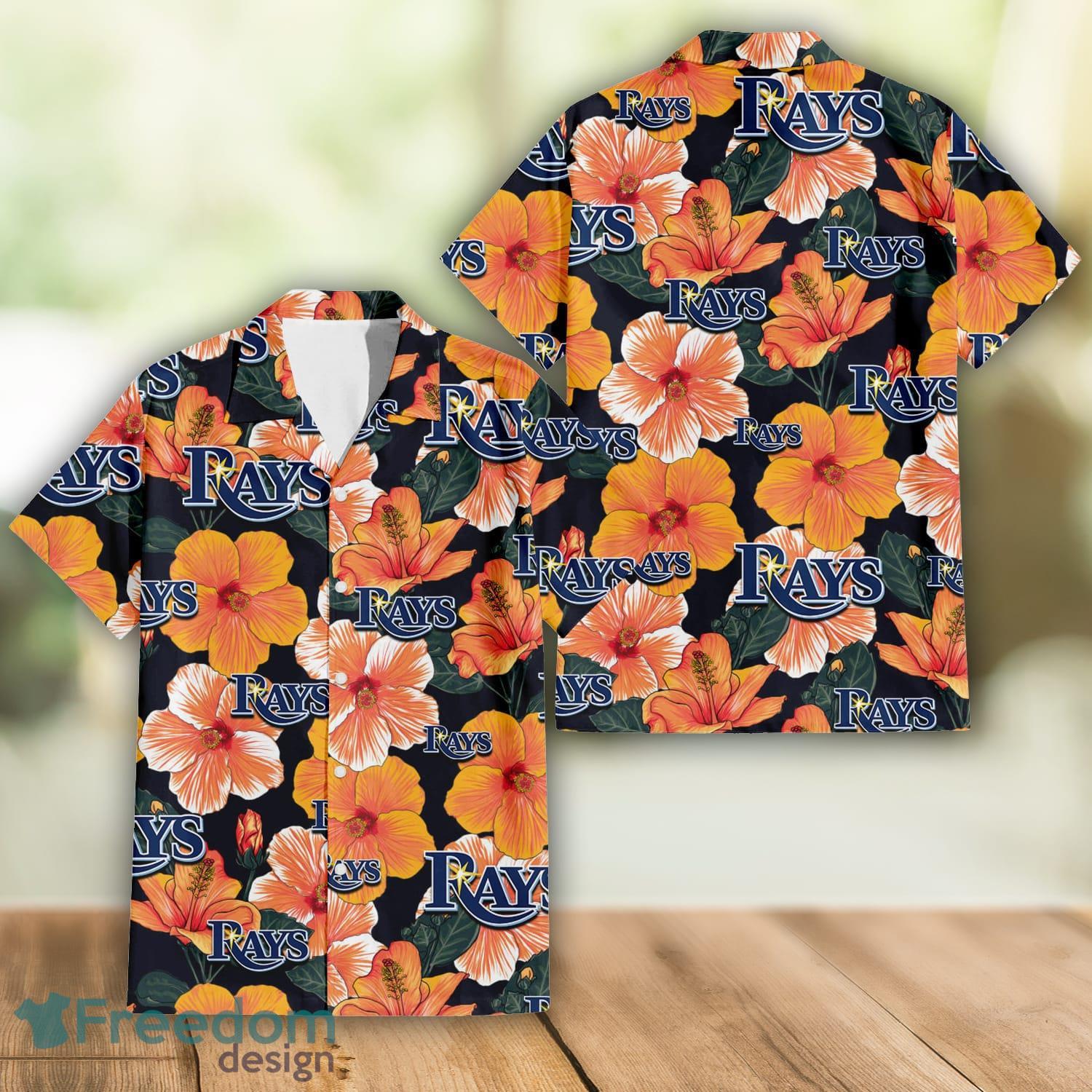 Tampa Bay Rays MLB Hawaiian Shirt Ocean Hibiscus Custom Name For Fans Gift  - YesItCustom