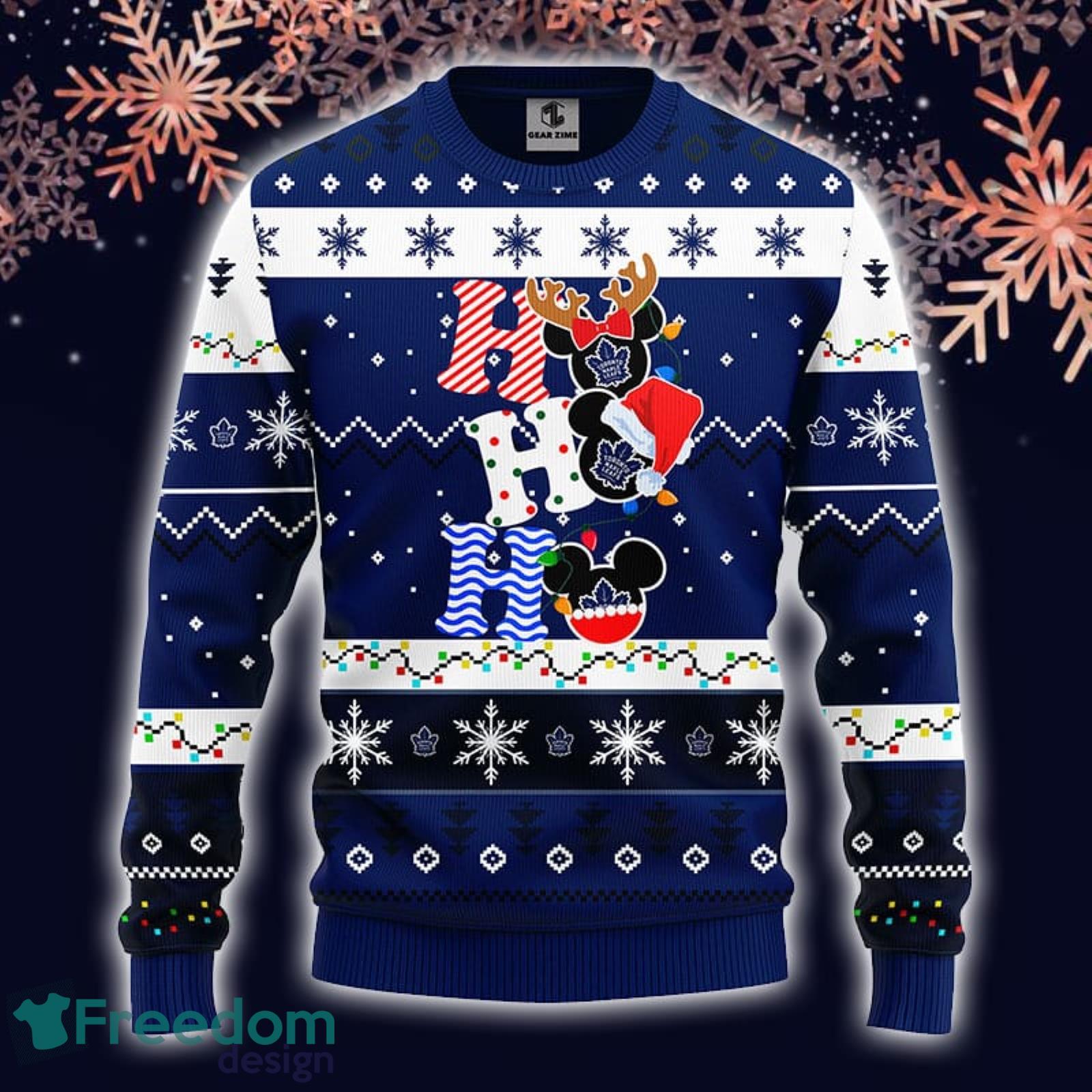 Toronto Maple Leafs Hohoho Mickey Christmas Ugly Sweater –