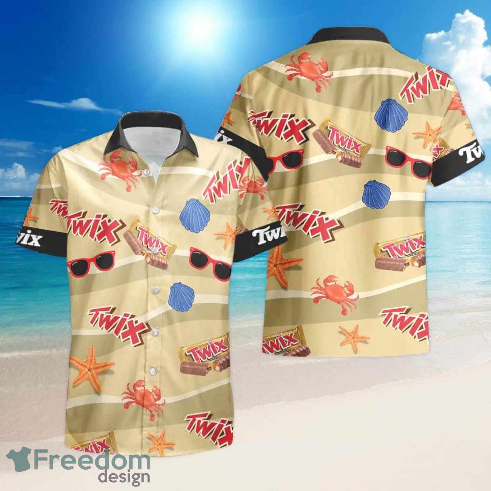 Twix Summer Seafood Hawaiian Shirt And Short For Men And Women image Twix Summer Seafood Hawaiian Shirt And Short For Men And Women Product Photo 2