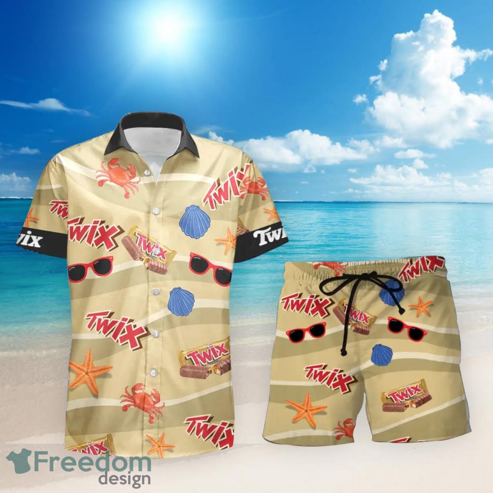 Twix Summer Seafood Hawaiian Shirt And Short For Men And Women Product Photo 1 Twix Summer Seafood Hawaiian Shirt And Short For Men And Women Product Photo 1