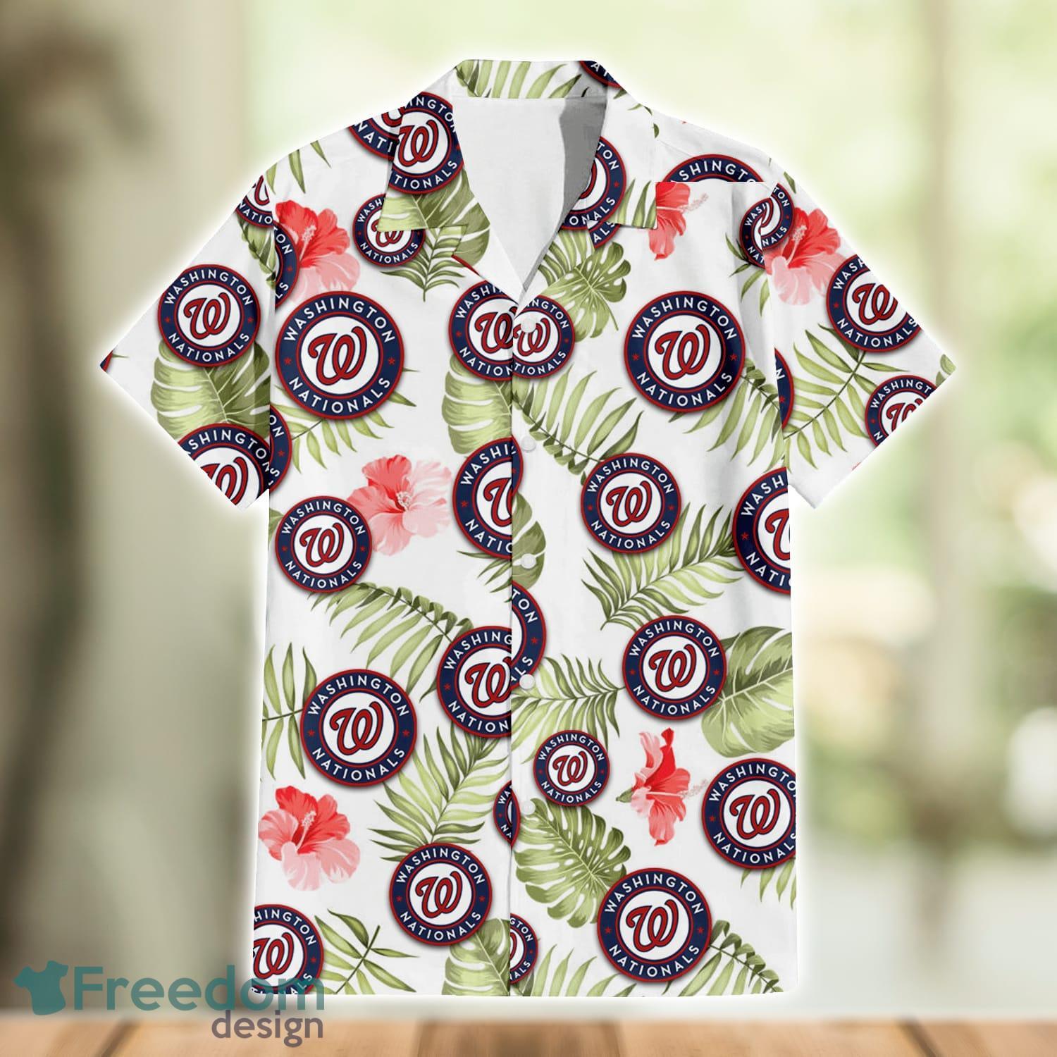 Washington Nationals Light Salmon Hibiscus Hawaiian Shirt For Fans -  Freedomdesign