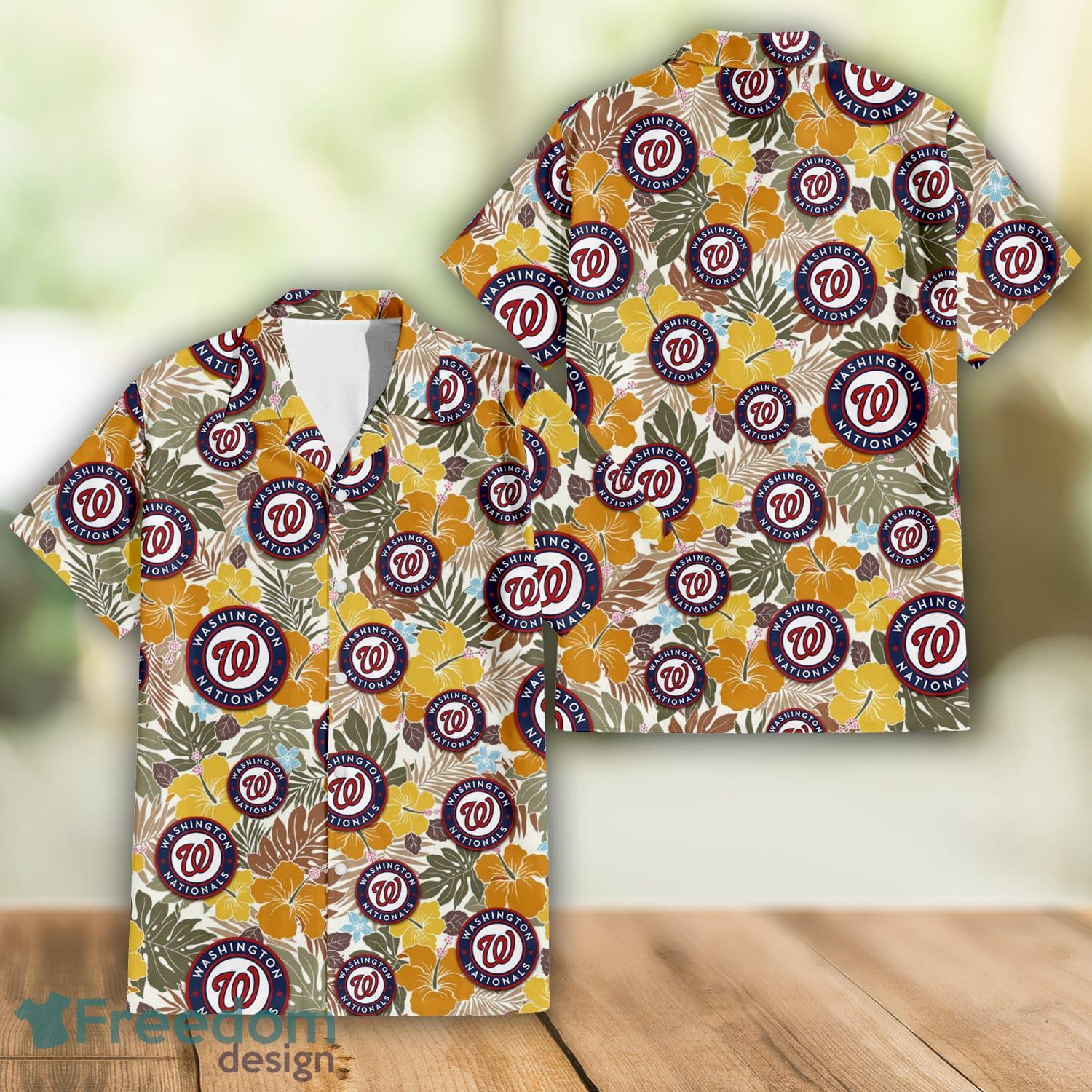 Washington Nationals MLB Hawaiian Shirt Ocean Hibiscus Custom Name For Fans  Gift - Freedomdesign