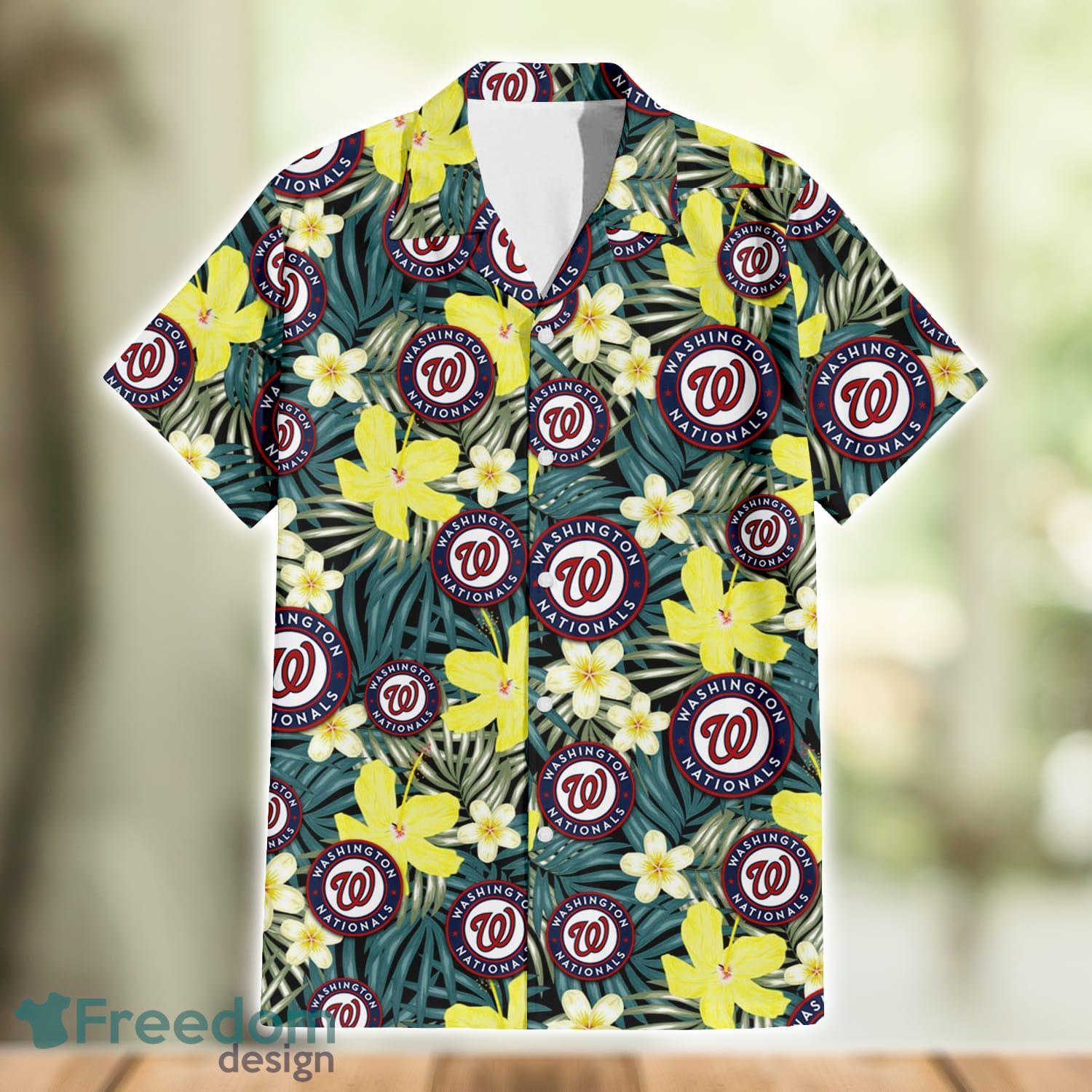 Washington Nationals Tropical Flower Set 3D Hawaiian Shirt And