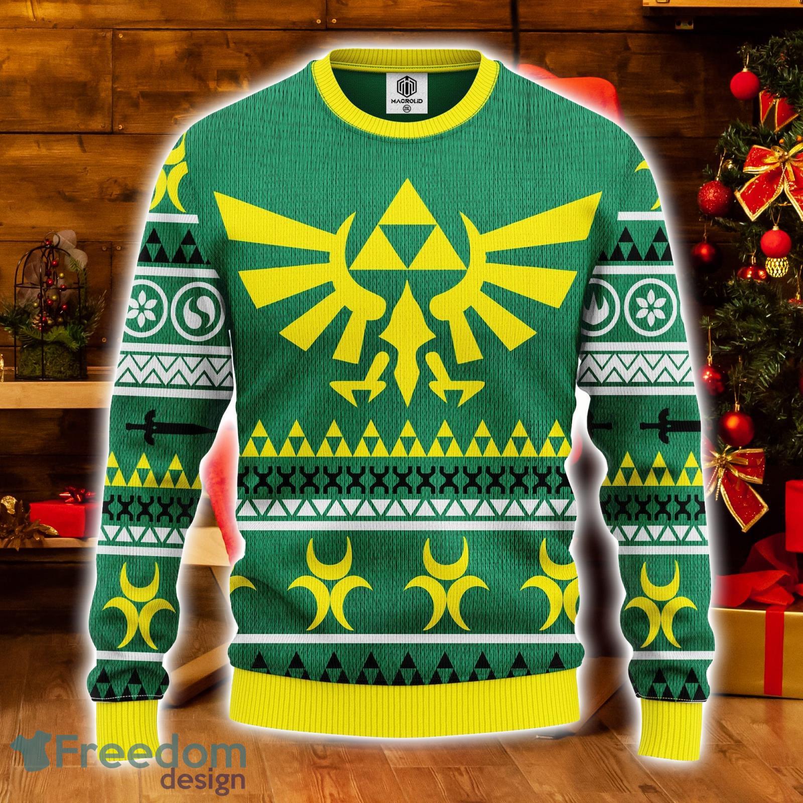 Zelda Green Yellow Ugly Christmas Sweater Amazing Gift Men And Women Christmas Gift Product Photo 1