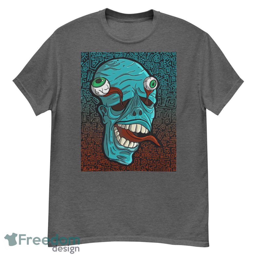 Zombie Head Cool Design Halloween Horror Movie Zombie Frankenstein T-Shirt For Men Women And Youth - G500 Men’s Classic T-Shirt-1