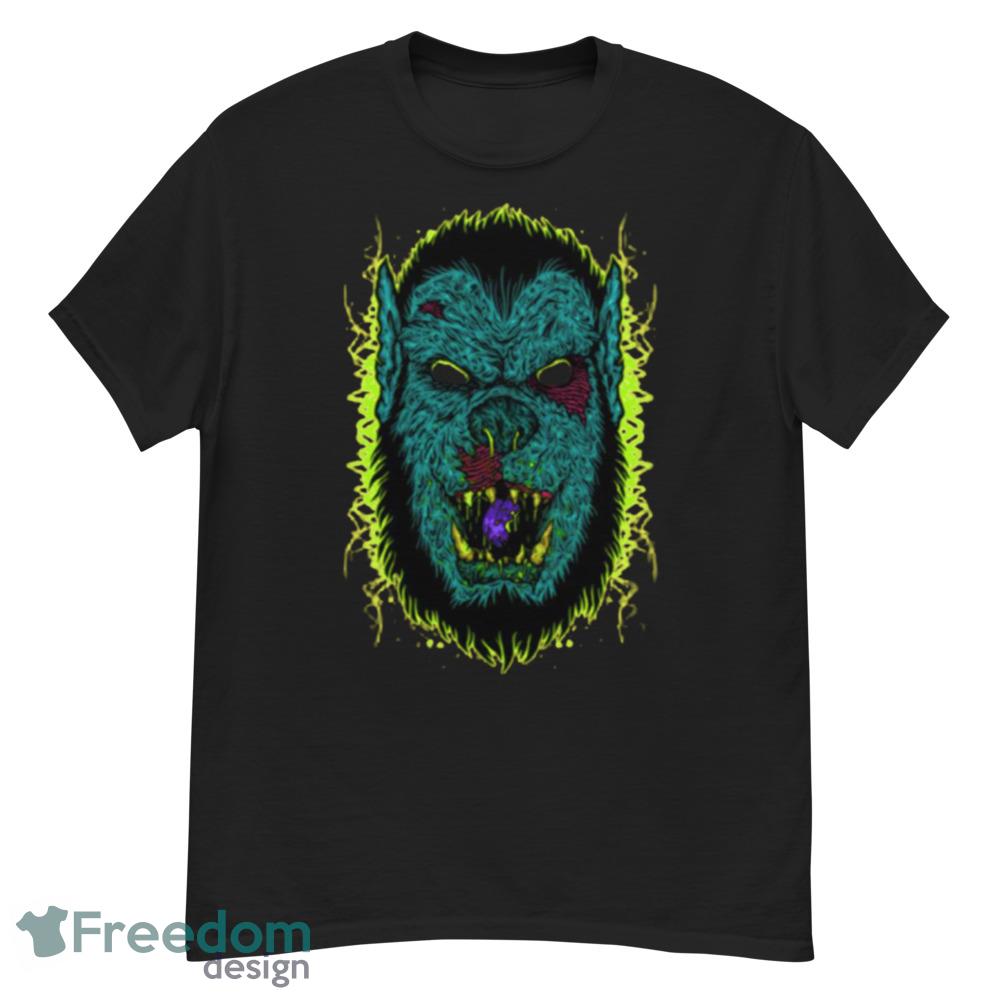 Zombie Werewolf Scary Face Halloween T-Shirt For Men Women And Youth - G500 Men’s Classic T-Shirt