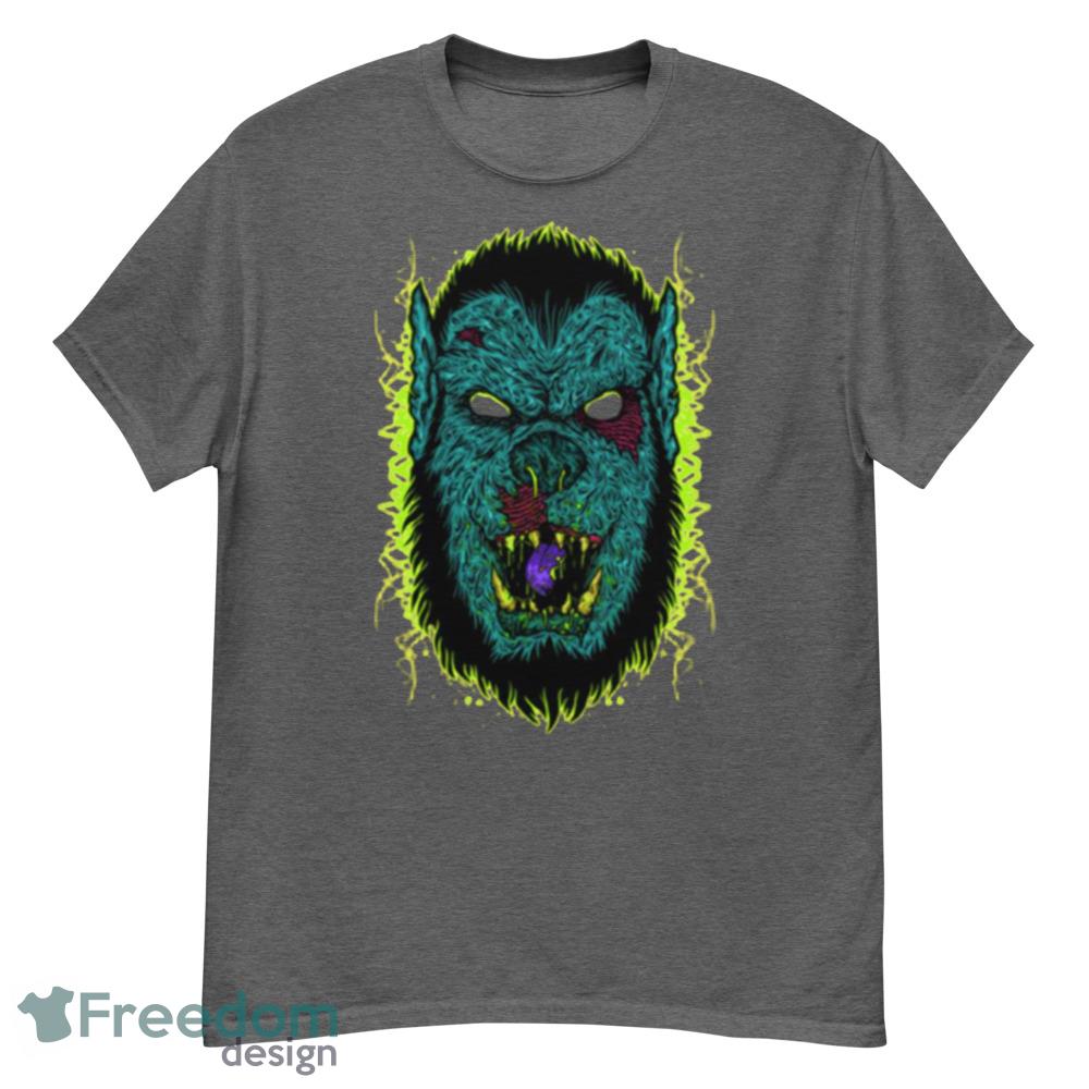 Zombie Werewolf Scary Face Halloween T-Shirt For Men Women And Youth - G500 Men’s Classic T-Shirt-1