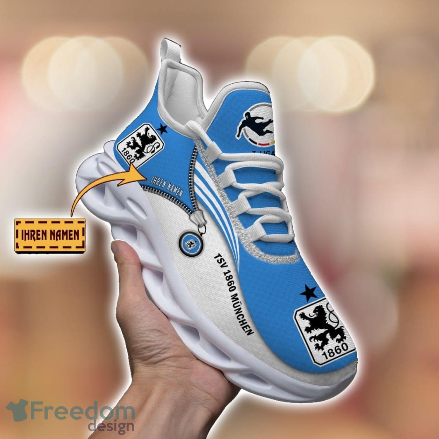1860 Munich Running Shoes Zip Pattern Custom Name Max Soul Shoes Fans Gift Product Photo 1