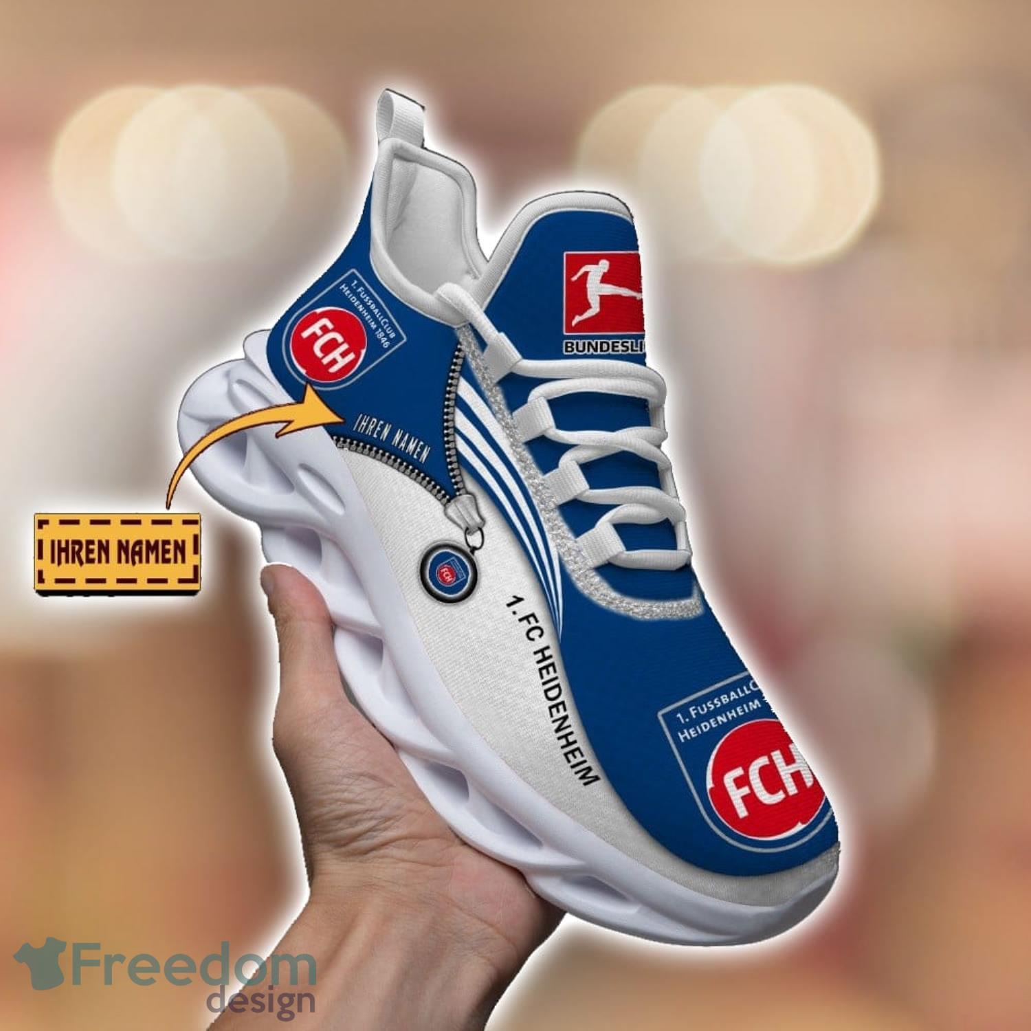 1FC Heidenheim Running Shoes Zip Pattern Custom Name Max Soul Shoes Fans Gift Product Photo 1