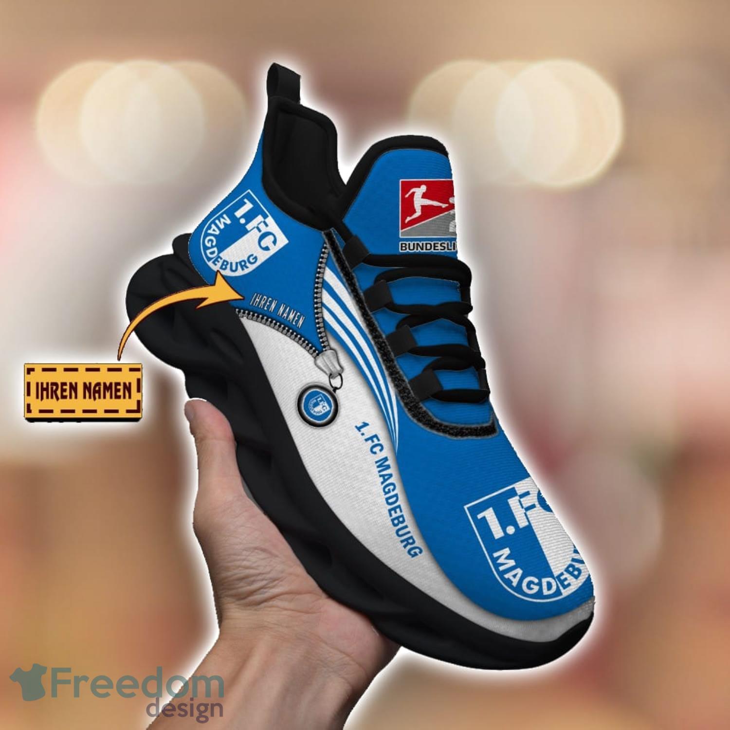 1FC Magdeburg Running Shoes Zip Pattern Custom Name Max Soul Shoes Fans Gift Product Photo 2