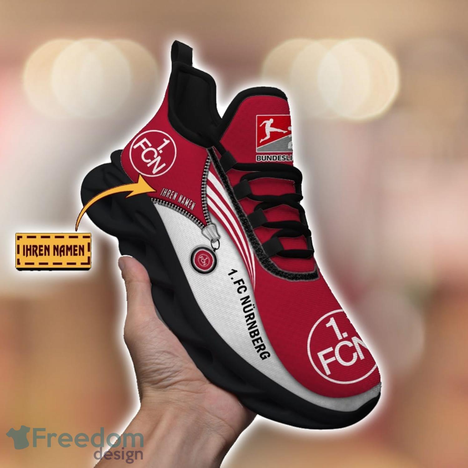 1FC Nurnberg Running Shoes Zip Pattern Custom Name Max Soul Shoes Fans Gift Product Photo 2