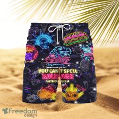 4th Of July You Can’t Spell Sausage Without USA Beach Hawaiian Shorts For Men