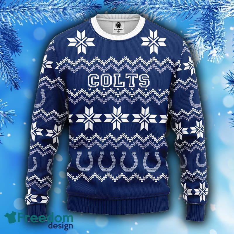 Indianapolis Colts Snowflakes Pattern Ugly Christmas Sweater