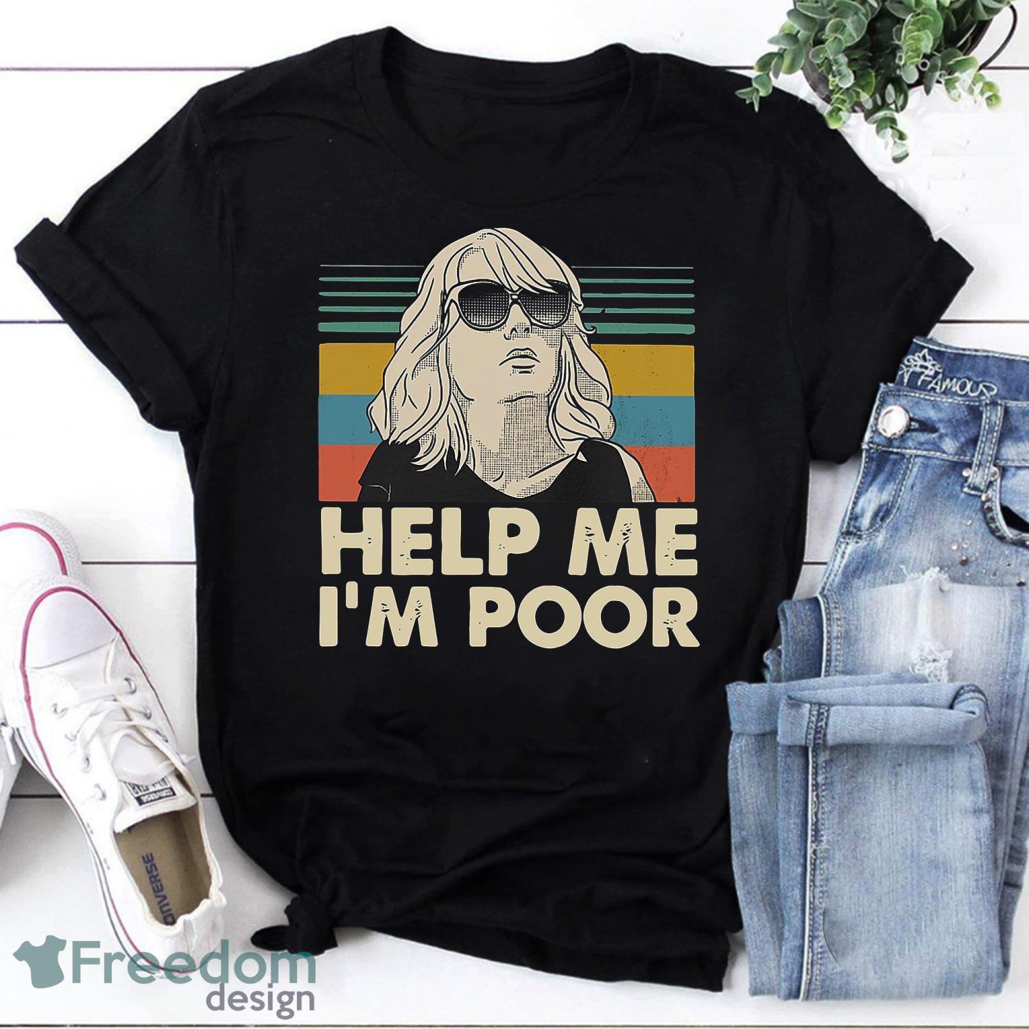 Annie Help Me I’m Poor Vintage Walker Funny Classic Vintage T-Shirt Product Photo 1