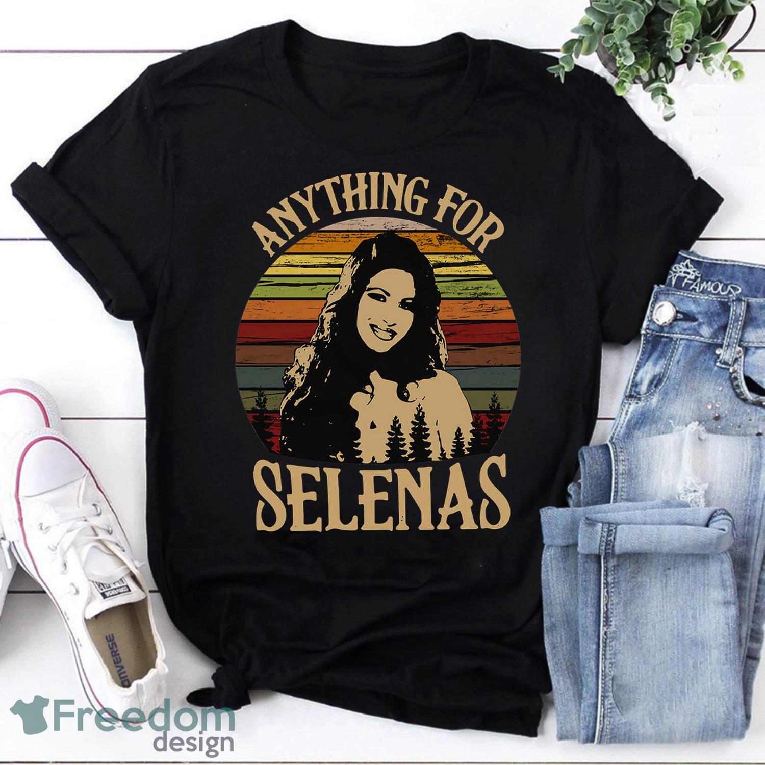 Anything for Selenas Singer Sunset Vintage Retro Vintage T-Shirt Product Photo 1