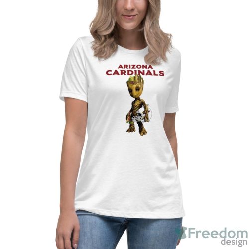 Arizona Cardinals NFL Football Groot Marvel Guardians Of The Galaxy T Shirt - Women's Relaxed Short Sleeve Jersey Tee