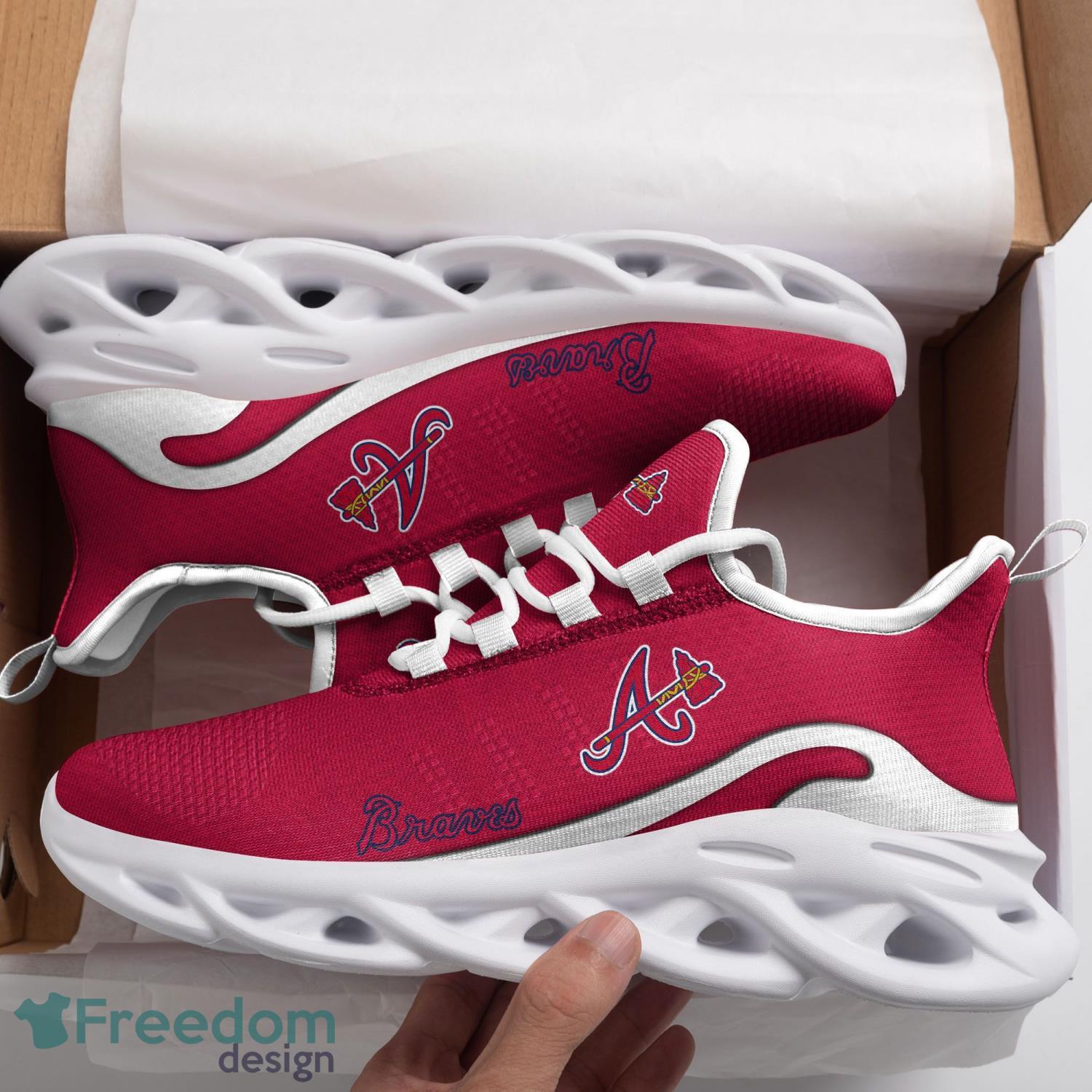 Atlanta Braves Max Soul Shoes Clunky Sneakers Sport Gift For Men Women Product Photo 1