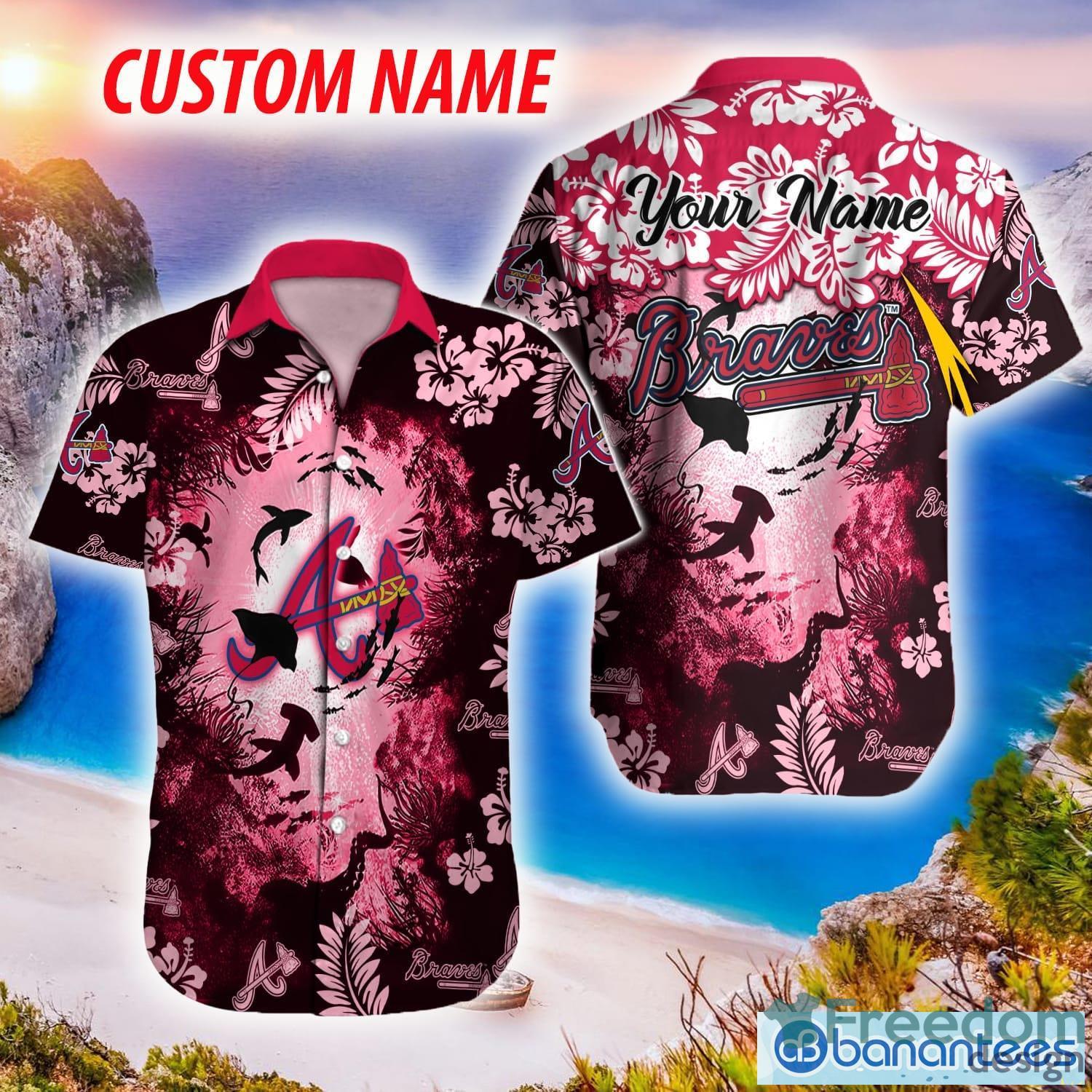 Atlanta Braves MLB Hawaiian Shirt Ocean Hibiscus Custom Name For Fans Gift  - Freedomdesign