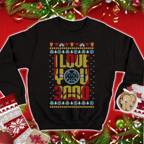 AveI Love You 3000 Three Thousand Christmas Sweatshirt Product Photo 1