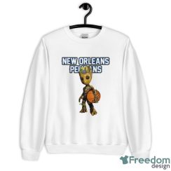 New Orleans Pelicans NBA Basketball Groot Marvel Guardians Of The Galaxy T Shirt image New Orleans Pelicans NBA Basketball Groot Marvel Guardians Of The Galaxy T Shirt - Unisex Crewneck Sweatshirt