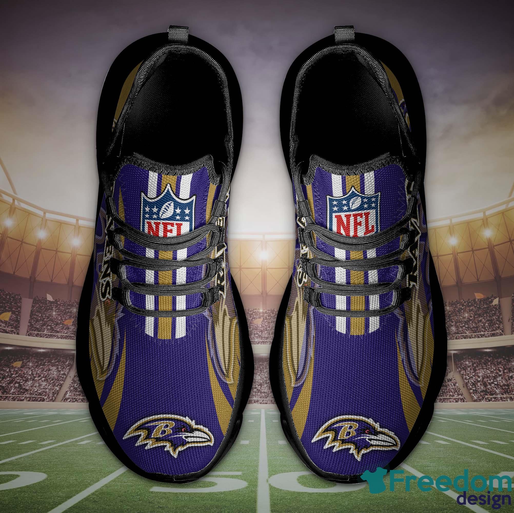 NFL Baltimore Ravens Custom Name Purple Black Max Soul Shoes Gift For Fans  Sport - Freedomdesign