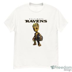 Baltimore Ravens NFL Football Groot Marvel Guardians Of The Galaxy T Shirt