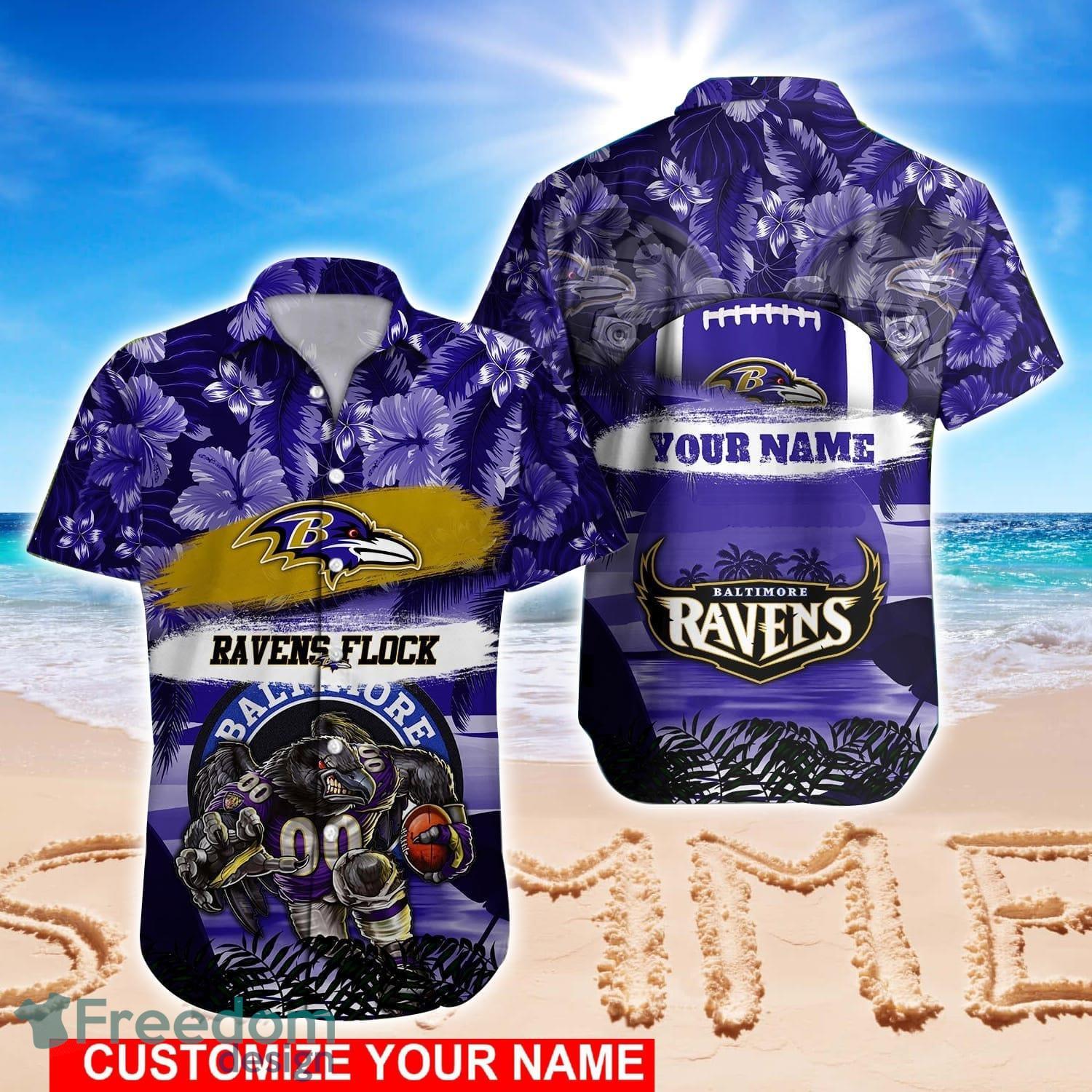 Baltimore Ravens Custom Name NFL Hawaiian Shirt And Shorts Gift For Men And  Women Fans - Limotees