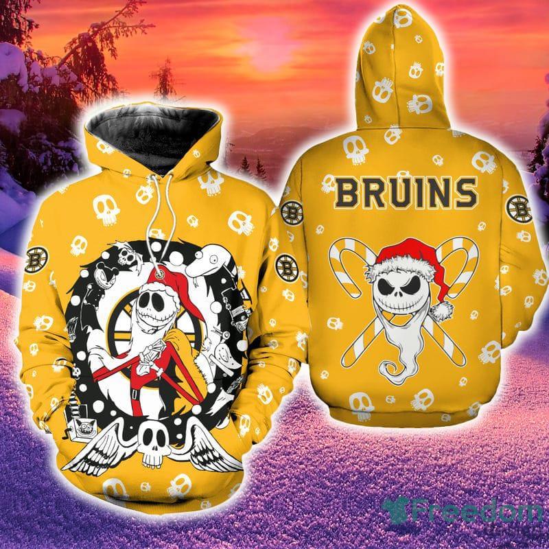 Boston Bruins Christmas Jack Skellington 3D Hoodie Zip Hoodie Print Holiday Gift For Fans - Boston Bruins Christmas Jack Skellington 3D Hoodie Zip Hoodie Print Holiday Gift For Fans