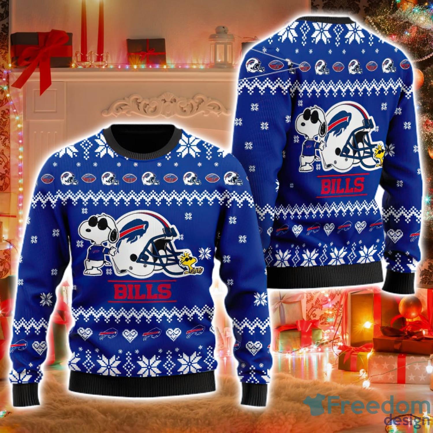 Buffalo Bills Helmet Snoopy Buffalo Bills Ugly Christmas Sweater
