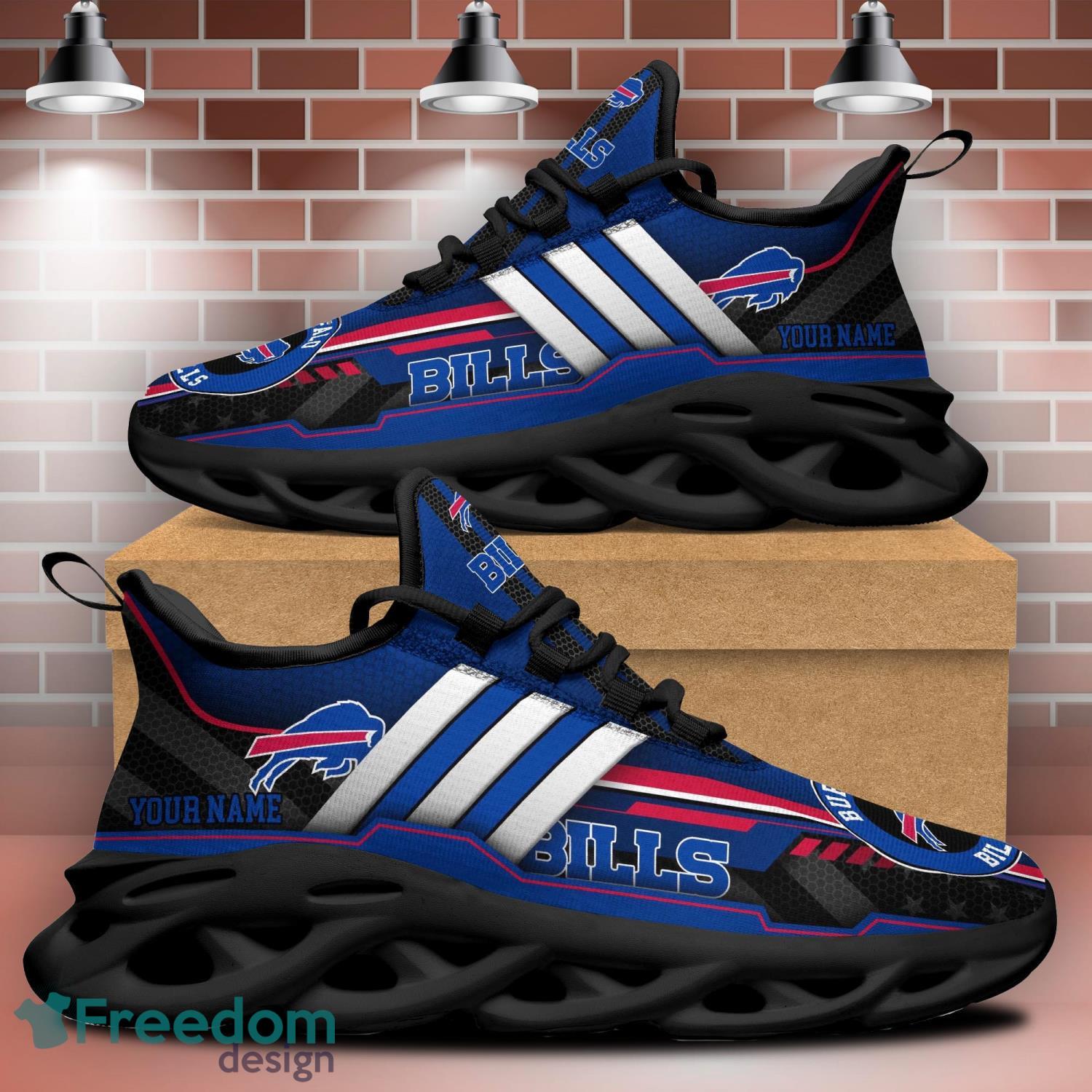 Buffalo Bills Neon Flames Design Running Sneaker Max Soul Shoes