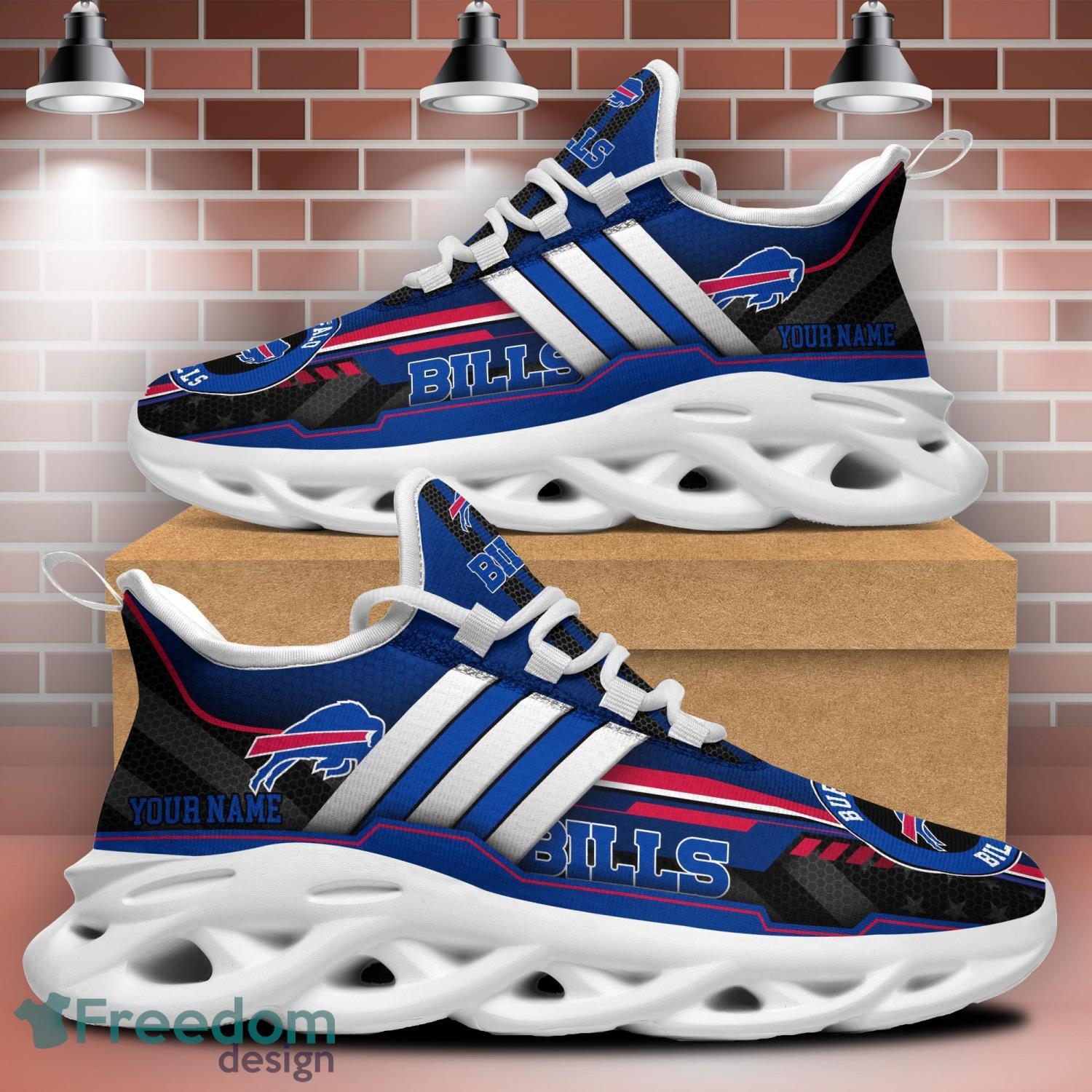 Buffalo Bills Neon Flames Design Running Sneaker Max Soul Shoes