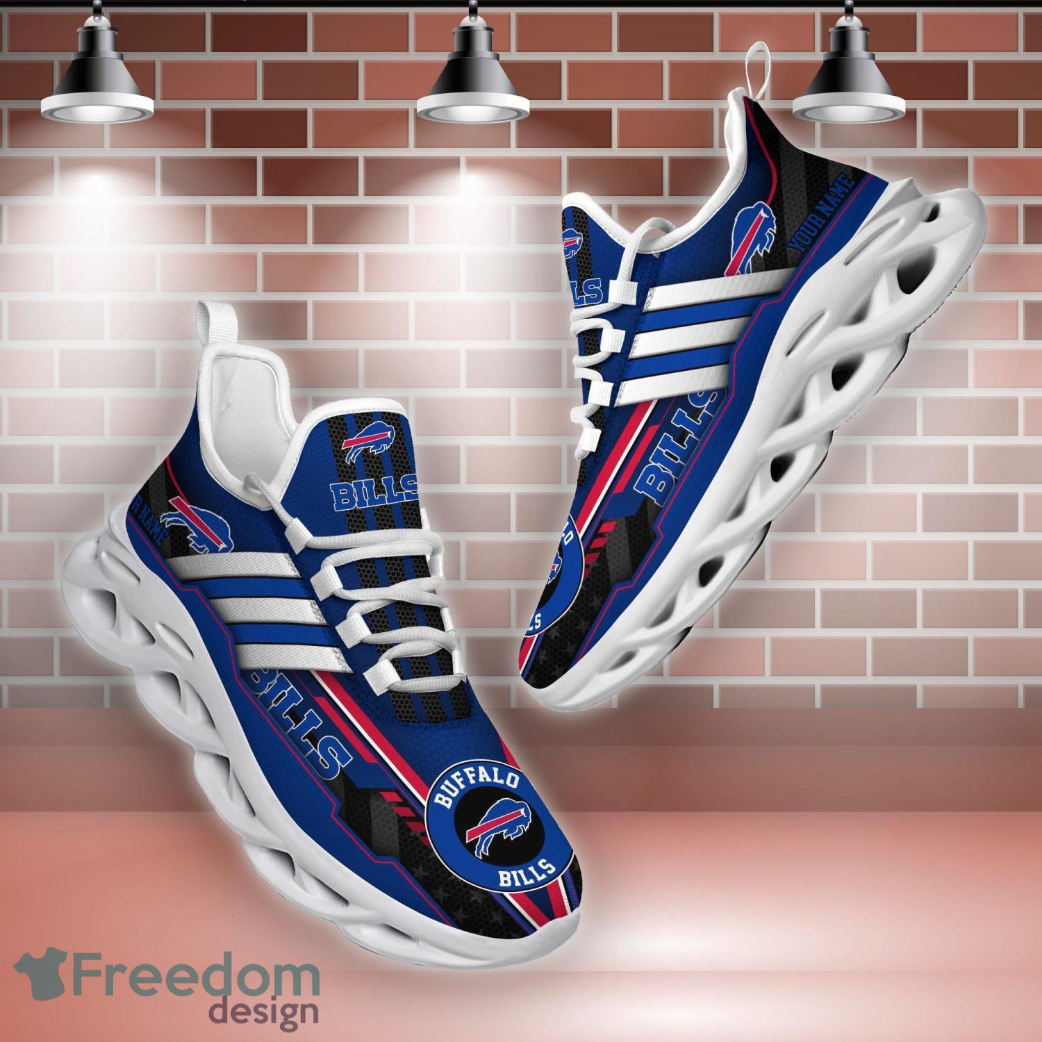 Buffalo Bills Neon Flames Design Running Sneaker Max Soul Shoes