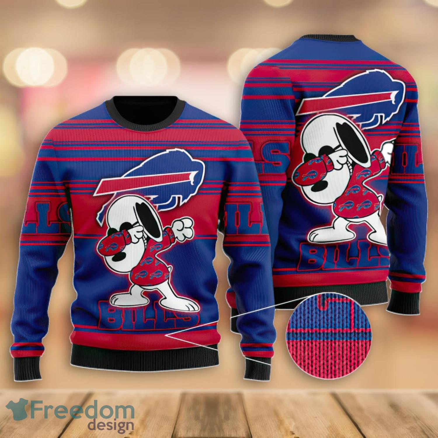 Buffalo Bills Snoopy Dabbing Christmas Gift All Over Print Ugly Christmas  Sweater For Fans - Freedomdesign