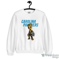 Carolina Panthers NFL Football Groot Marvel Guardians Of The Galaxy T Shirt - Unisex Crewneck Sweatshirt