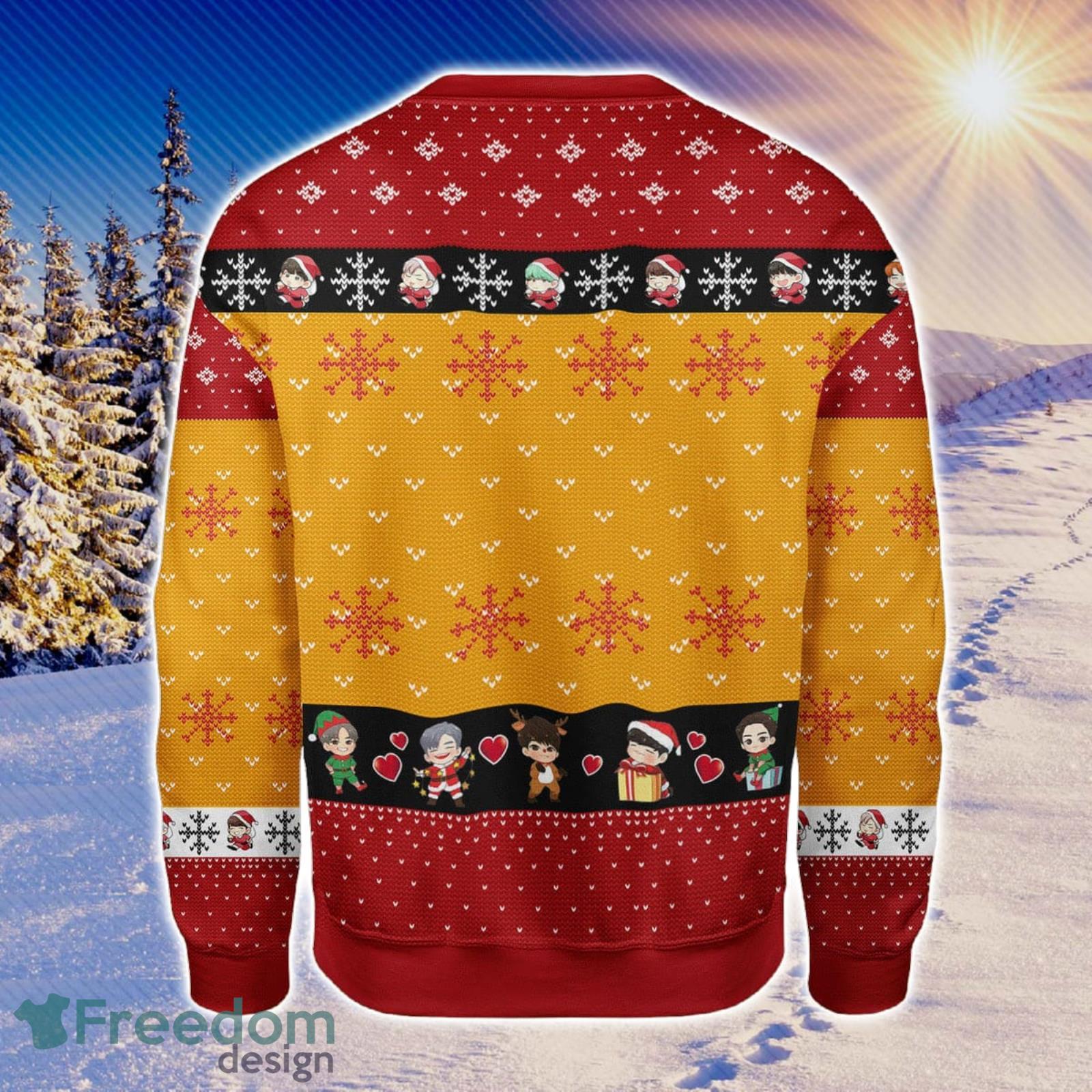 Chibi BTS Christmas Gift Ugly Christmas Sweater Xmas Gift Men And Women Christmas Sweater image Chibi BTS Christmas Gift Ugly Christmas Sweater Xmas Gift Men And Women Christmas Sweater Product Photo 2